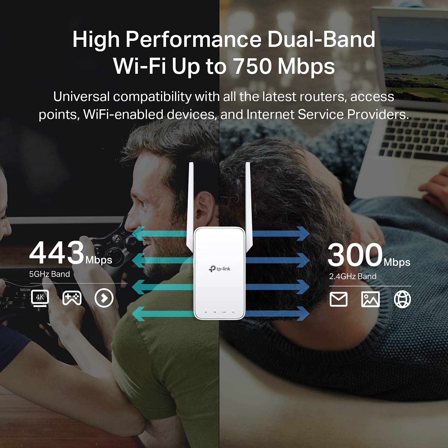 Tp-Link Ac750 Wifi Extender(Re215), Covers Up To 1500 Sq.Ft And 20 Devices, Dual Band Wireless Repeater For Home, Internet Signa