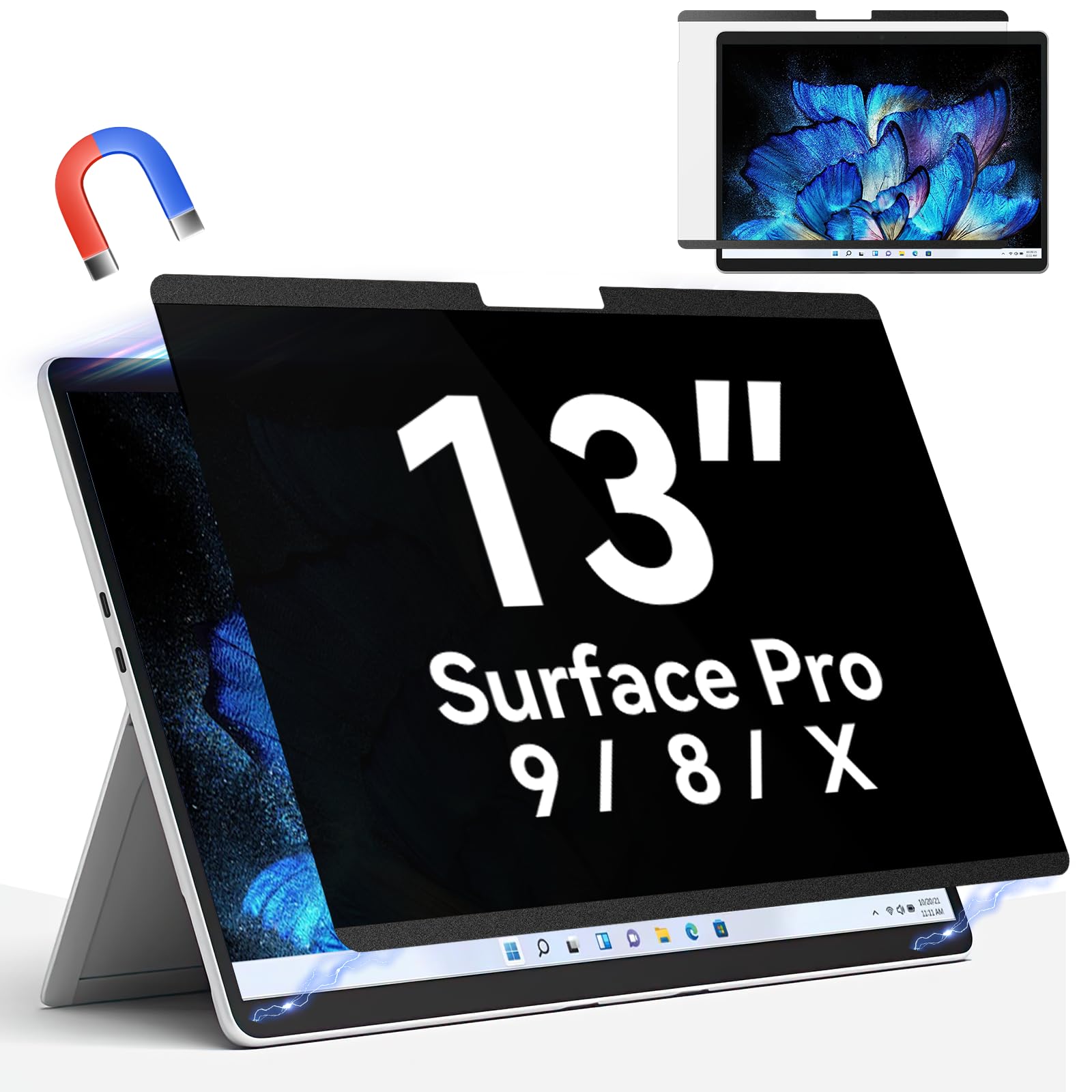 Magnetic Privacy Filter Compatible With Microsoft Surface Pro 10 (2024) / Pro 9 (2022) / Pro 8 (2021) / Pro X (2021, 2019), 13 I