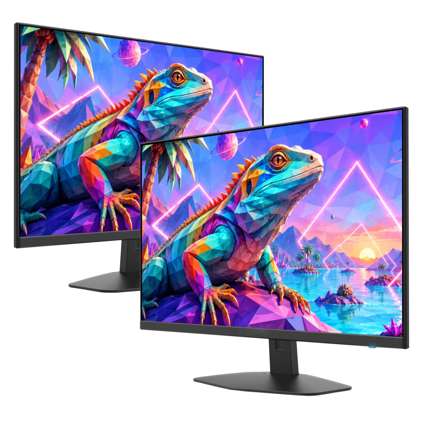 2X Pack 27 Inch Monitor FHD 100Hz Computer Monitor, HDMI X2 VGA 99% sRGB Build-in Speakers, Wall Mount, Tilt, Professional and G