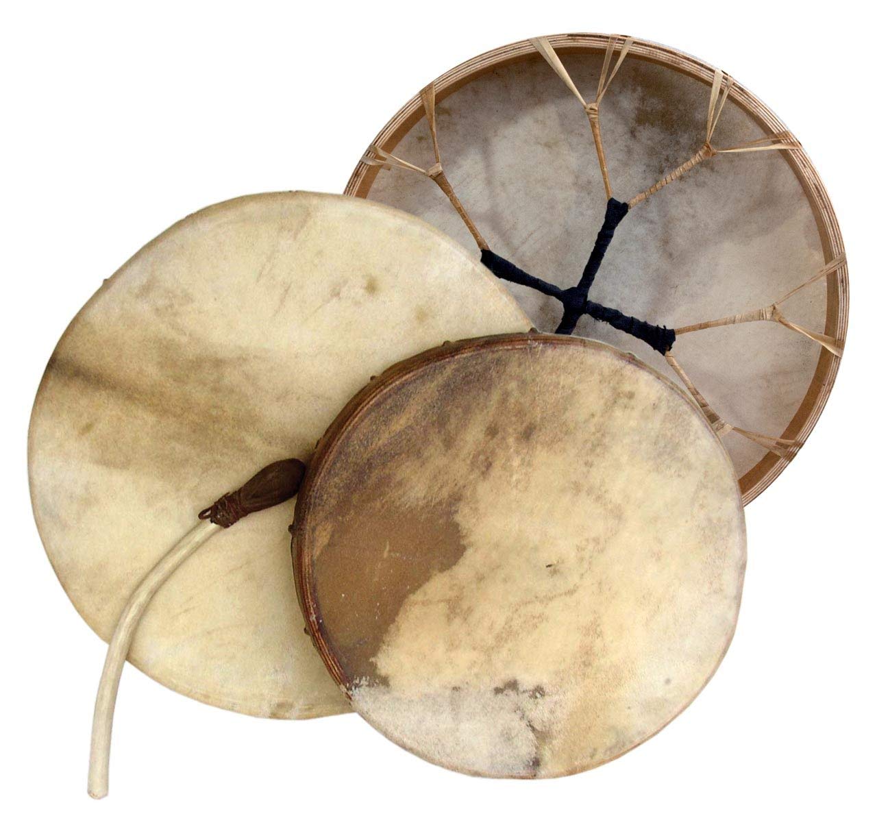 Shaman drum round 24 with goat skin, Frame Drum, handmade