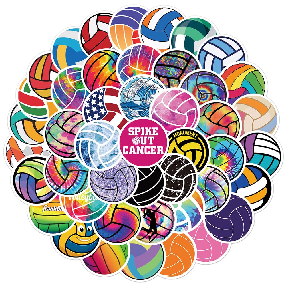 Attractive Sports Volleyball Stickers For Boys Girls Teens|50 Pcs|Trendy Waterproof Vinyl Graffiti Stickers For Laptop Computer