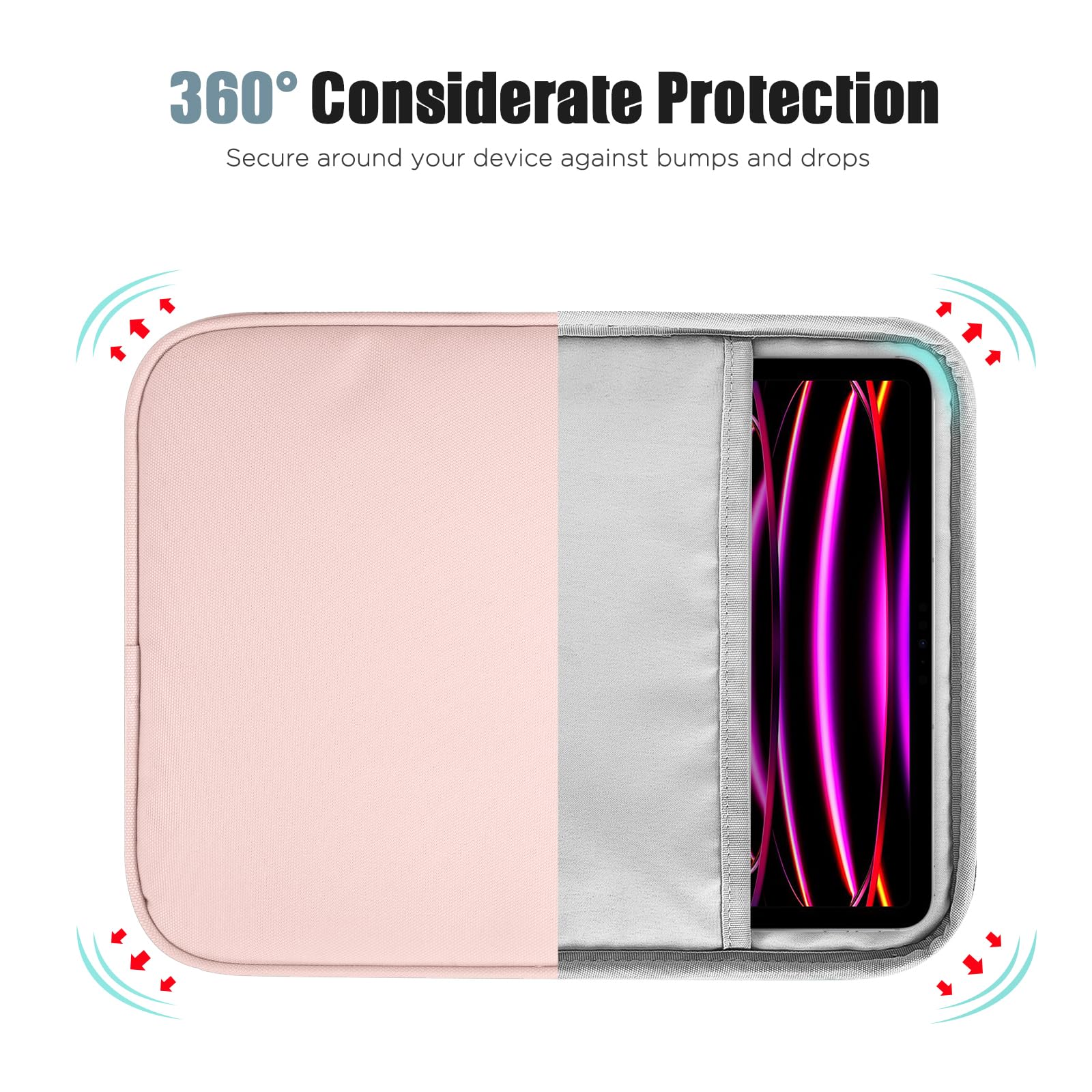 Timovo 13 Inch Tablet Sleeve For Ipad Air 13 Inch 2024,Ipad Pro 13 Inch 2024,Ipad Pro 12.9 M2 2022/2021/2020,Galaxy Tab S8+/S9+