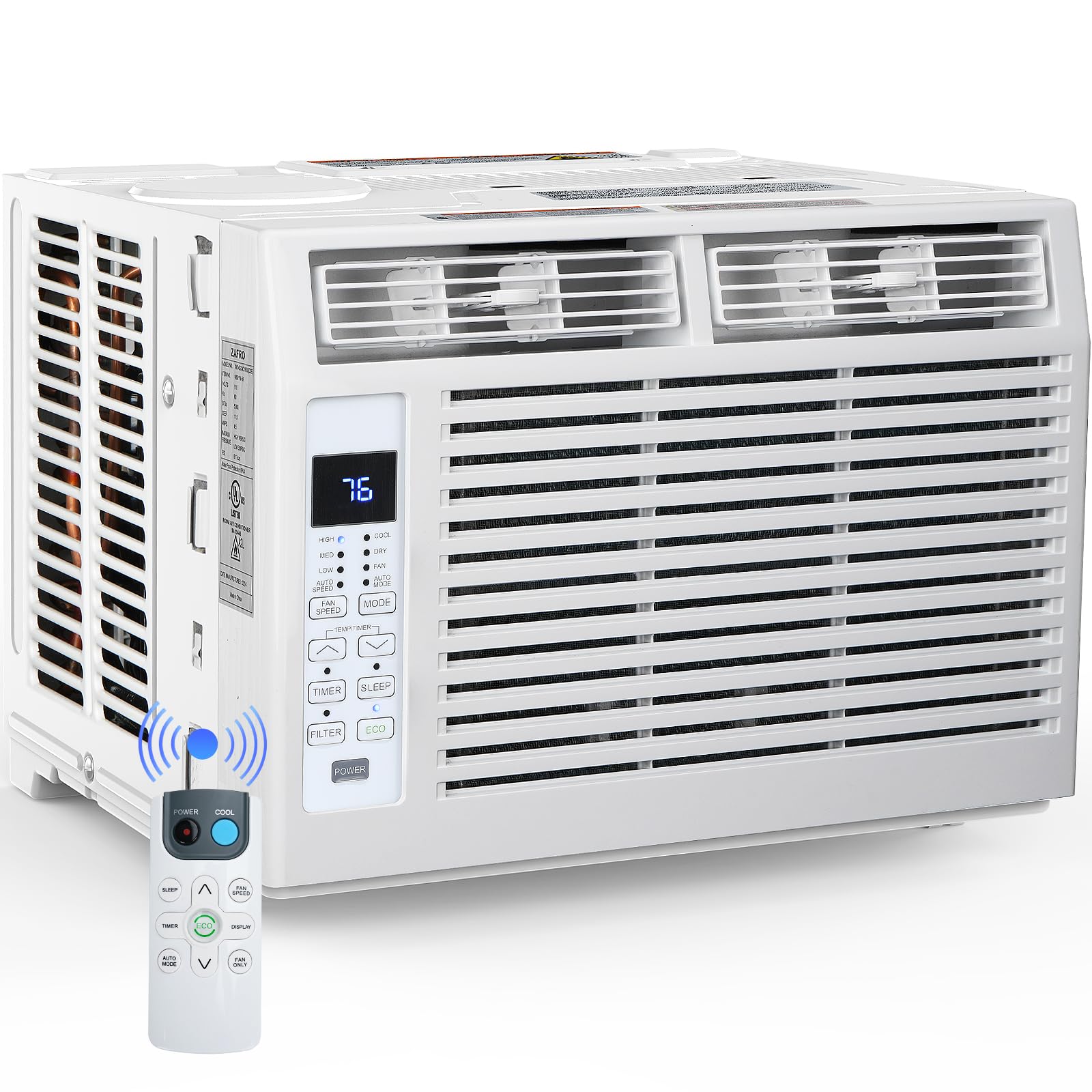 Electactic Window Air Conditioner 6,000 BTU, Window Type AC Unit with Cooling, Dry Mode, 4 Fan Speeds, 24-H Timer, Sleep Mode, C
