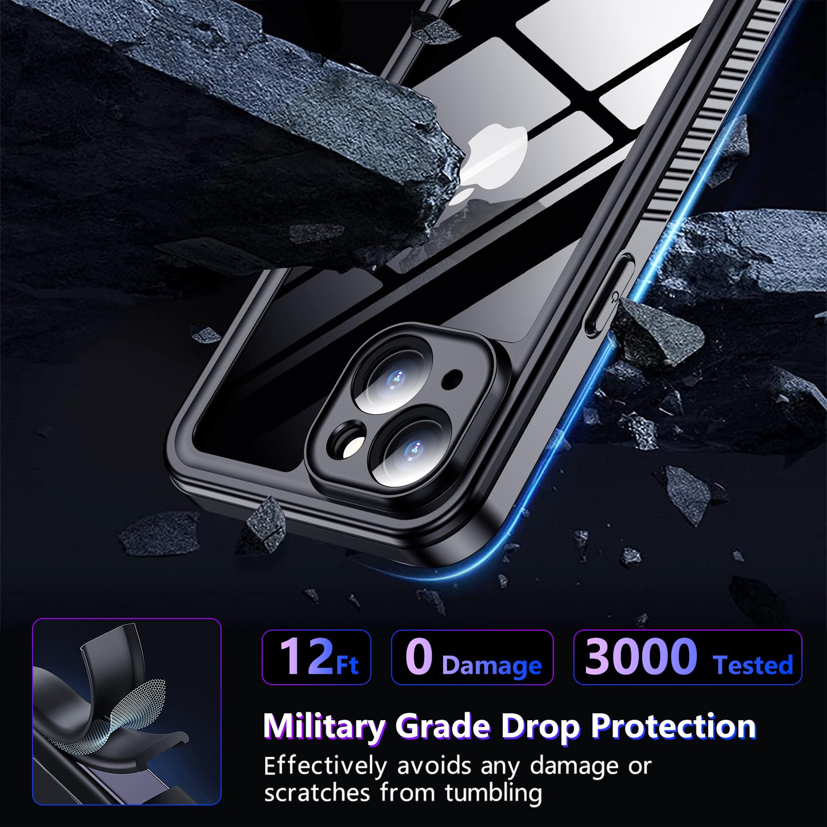 Red2Fire 2024 New For Iphone 14 Case Waterproof,[Built In Screen Protector & Camera Protector][Full Body Shockproof][Ip68 Underw