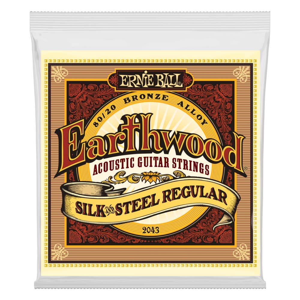 Ernie Ball Earthwood Silk and Steel Regular Acoustic Guitar Strings, 13-56 Gauge (P02043)