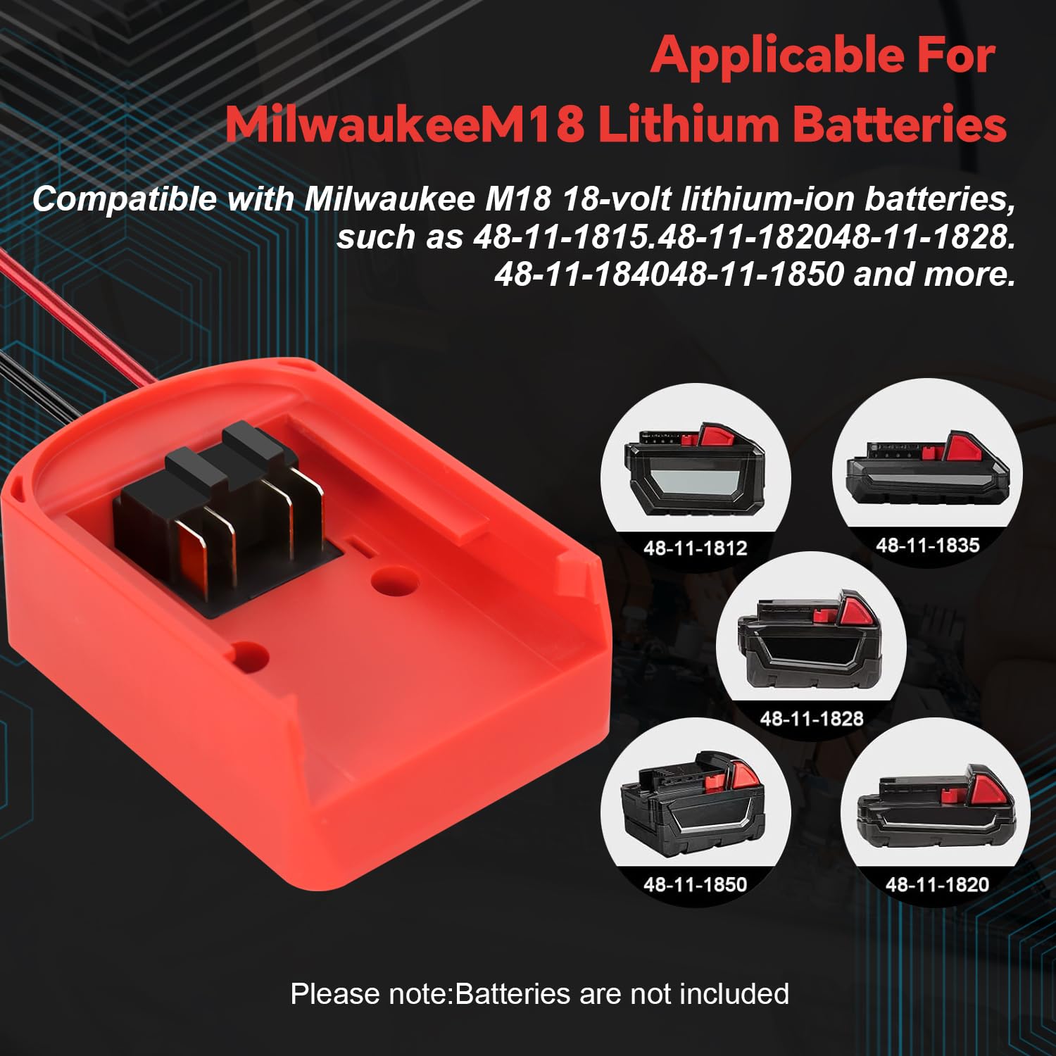18V To 12V Step Down Converter For Milwaukee M18 Batteries, M18 Power Wheels Battery Adapter 10A 120W Buck Regulator With Upgrad