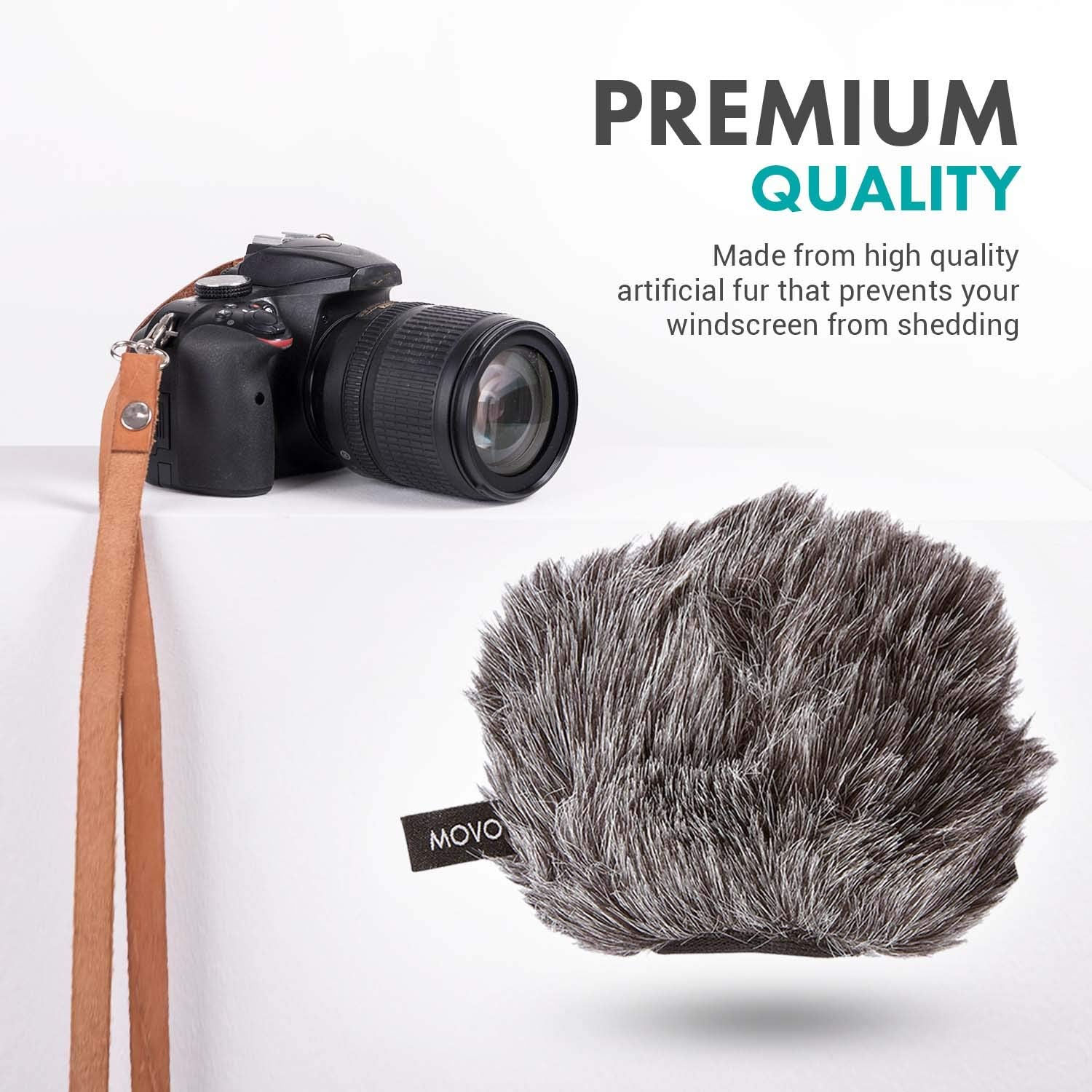 Movo Ws G9 Furry Outdoor Microphone Windscreen Muff For Portable Digital Recorders Up To 3'' X 1.5'' (W X D)   Fits The Zoom H4N