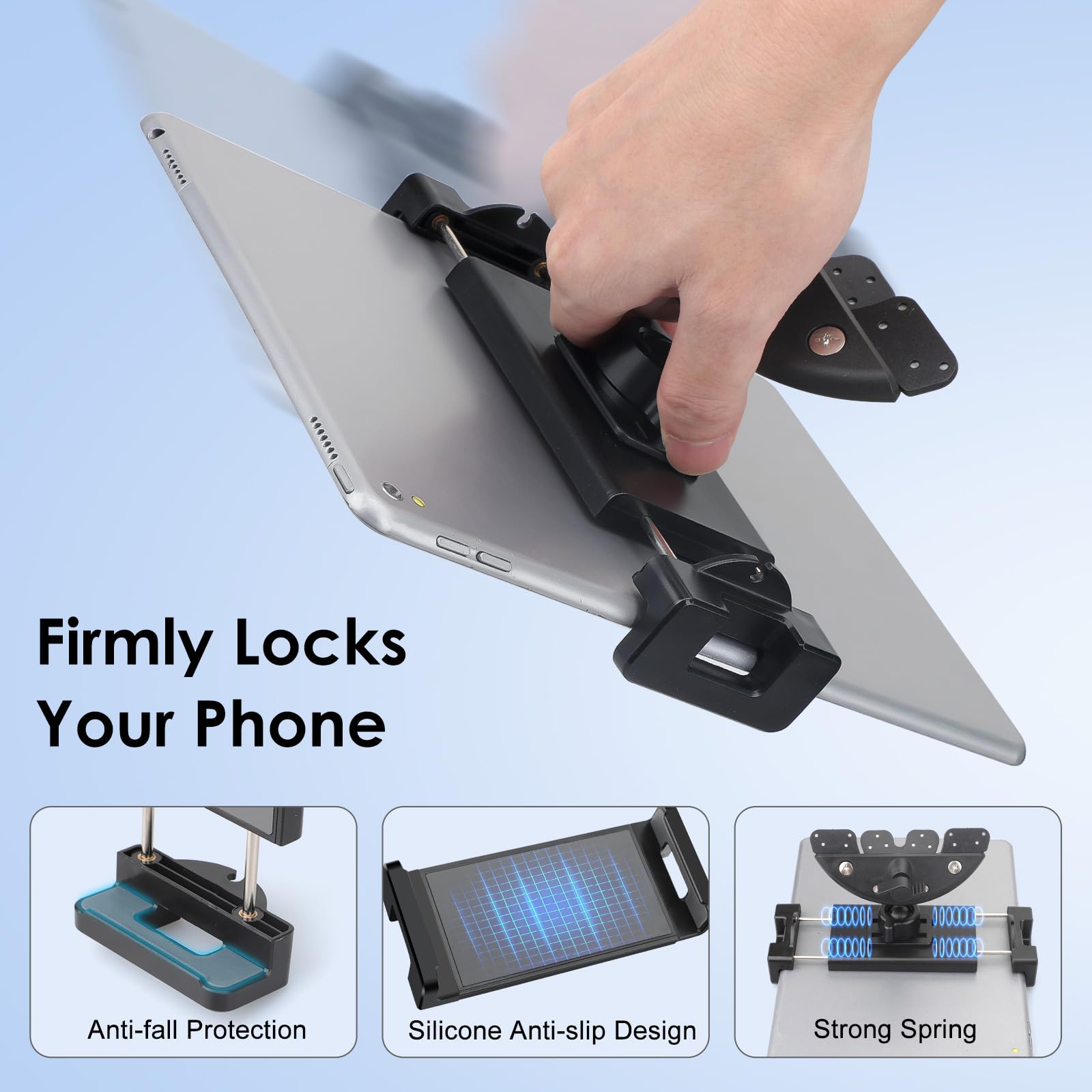 Eeekit 2 In 1 Cd Slot Tablet Car Mount, Universal 360 Rotation Cd Player Car Phone Holder For 4-15In Devices, Black