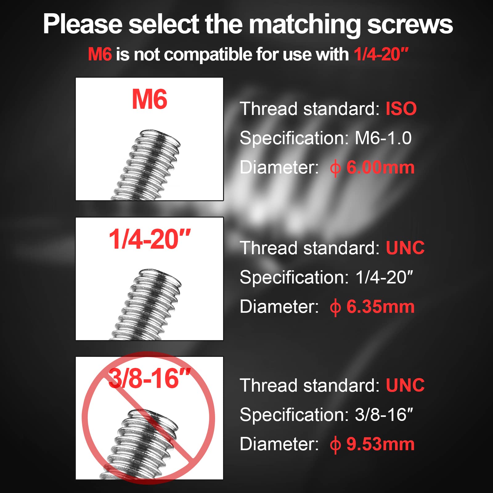 Minifocus 1'' Ball Adapter With M6 & 1/4'' Threaded Stud, Aluminum Alloy Fixed Ballhead Mount Adapter For Action Camera & Camcor