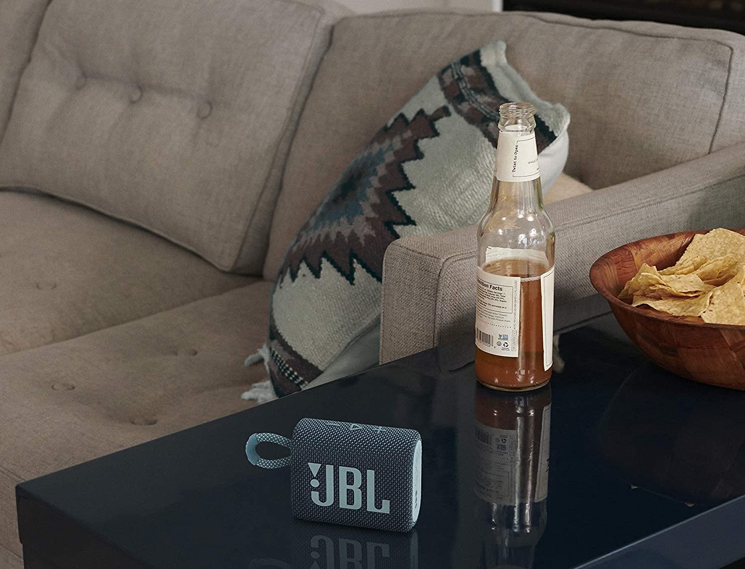 Jbl Go 3 Portable Waterproof Wireless Ip67 Dustproof Outdoor Bluetooth Speaker (Blue)