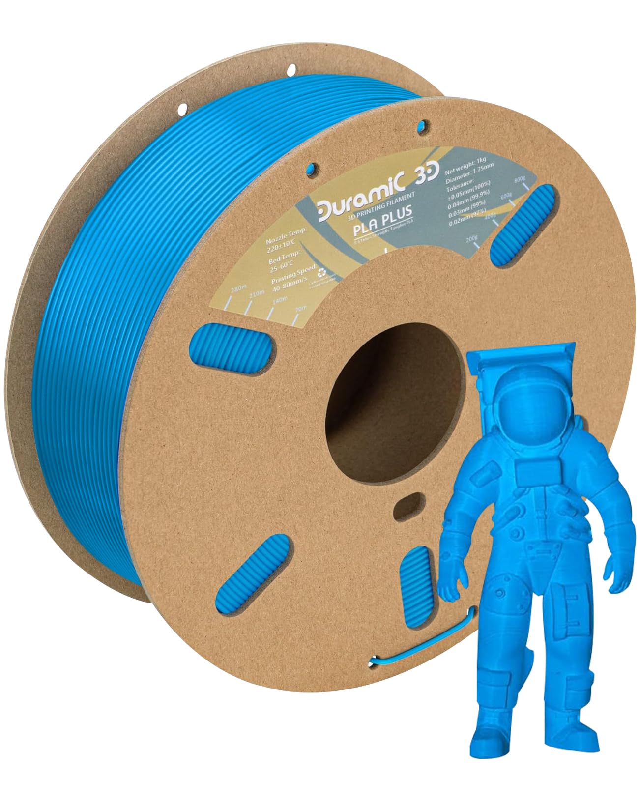 Duramic 3D Pla+ Filament 1.75Mm 1Kg Electric Blue, Pla Plus 3D Printer Filament 1Kg Spool(2.2Lbs) Pla Pro Tougher And Stronger,