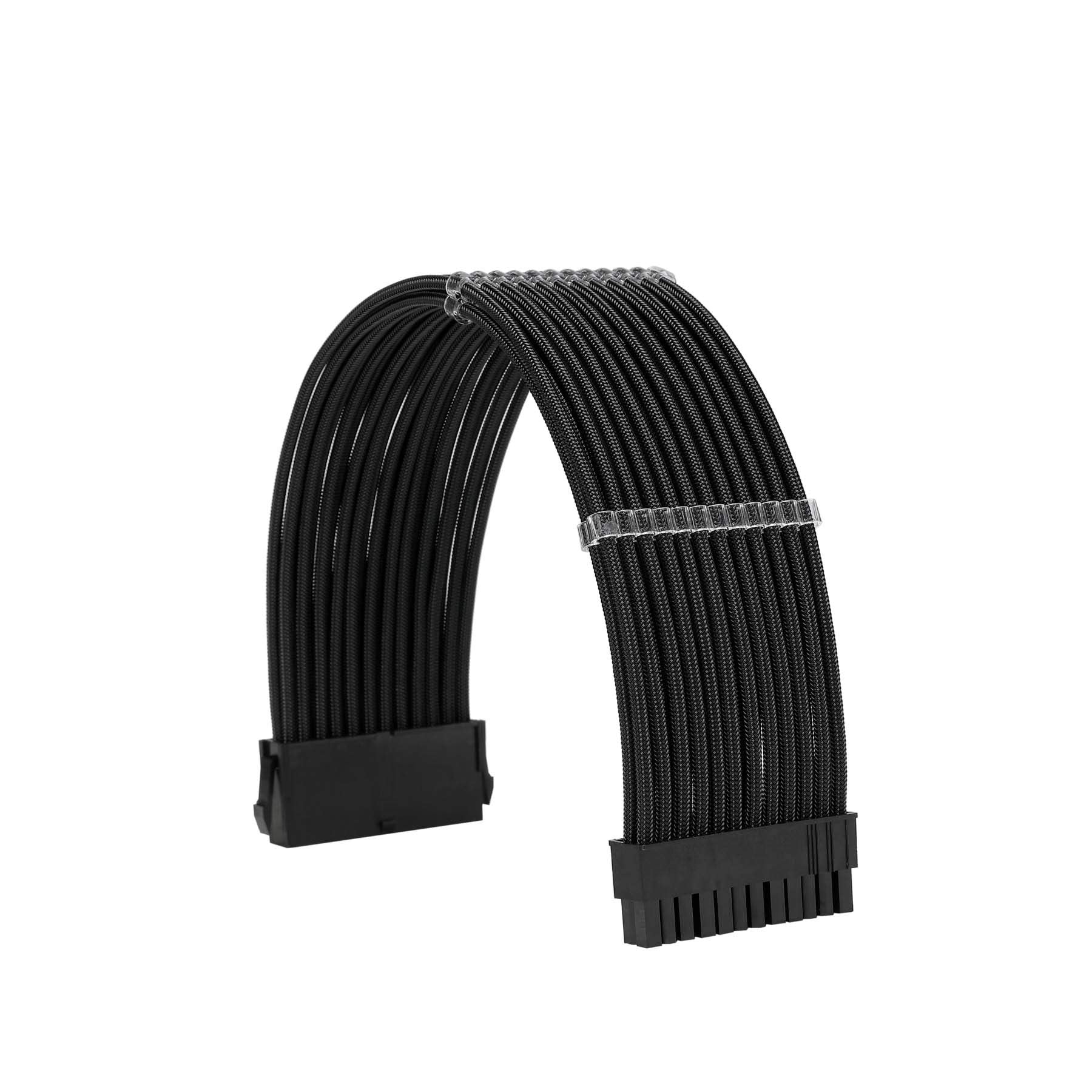 Formulamod Sleeve Extension Power Supply Cable Kit 18Awg Atx 24P+ Eps 8 P+Pci E8 P With Combs For Psu To Motherboard/Gpu (Black)