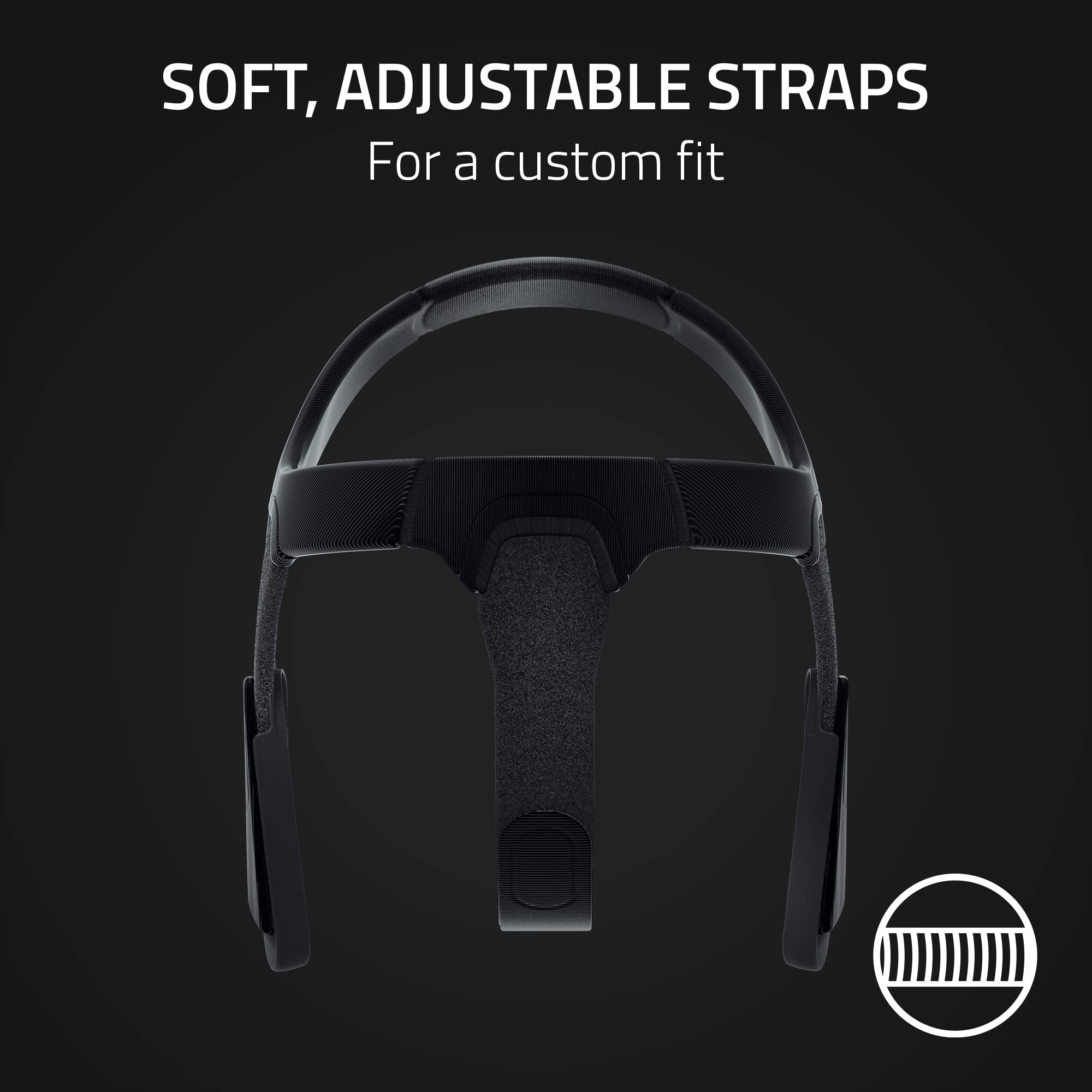 Razer Adjustable Vr Head Strap System For Meta Quest 2: Designed For All Head Shapes - High-Performance Nylon Material - Soft, A