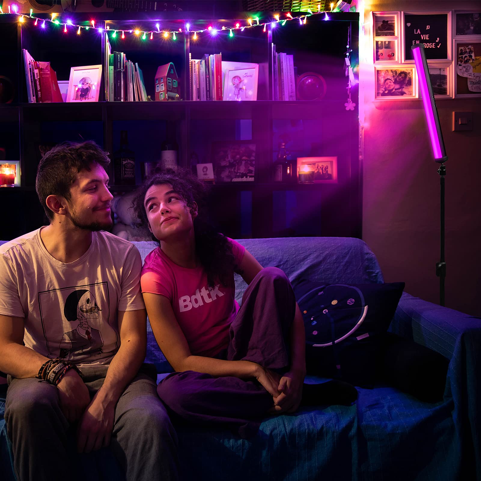 2 Pack Rgb Led Video Light Stick Wand, Obeamiu 2600 9600K Photography Lighting, 5000Mah Rechargeable Battery, 21 Lights Effect F