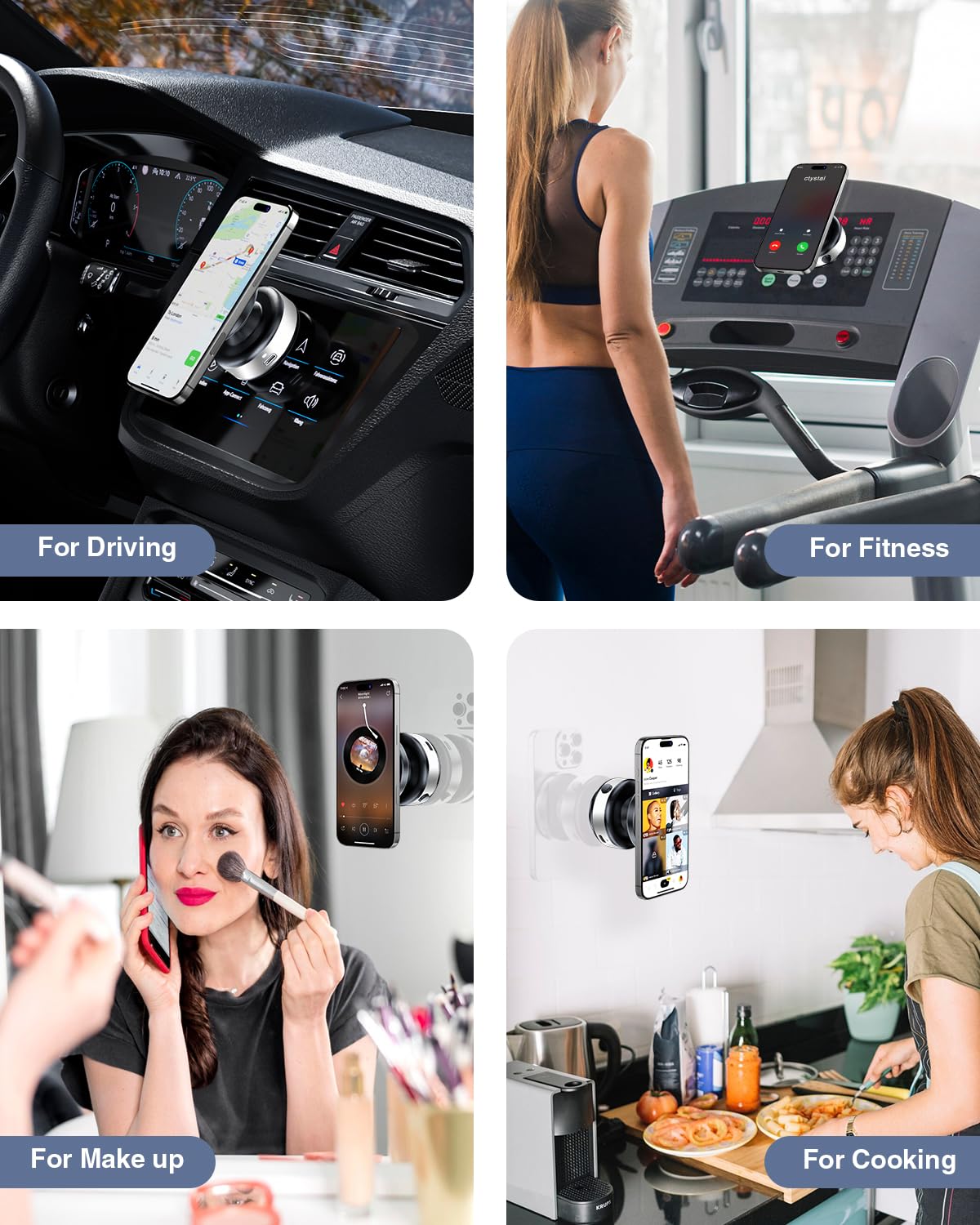 Upgraded Magnetic Car Phone Holder Mount, 360 Adjustable Electric Vacuum Strong Suction Phone Holder For Car/Gym/Mirror/ Smooth