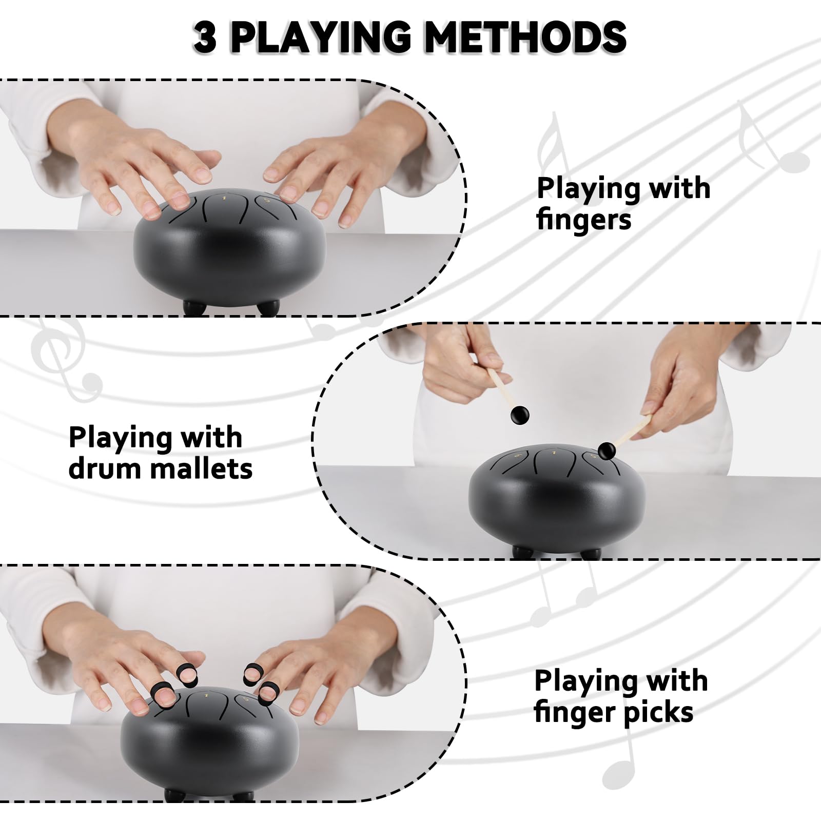 Eastrock Steel Tongue Drum For Kids 6 Inches 8 Notes Percussion Instrument Handpan Drum C Key With Travel Bag,For Meditation Ent