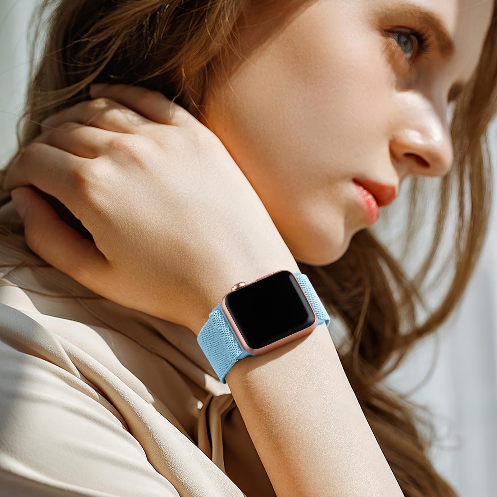 Lerobo Compatible With Apple Watch Band 40Mm 41Mm 38Mm 42Mm For Women Men Ultra 2 49Mm 45Mm 44Mm Se Sport Band Stretchy Nylon So