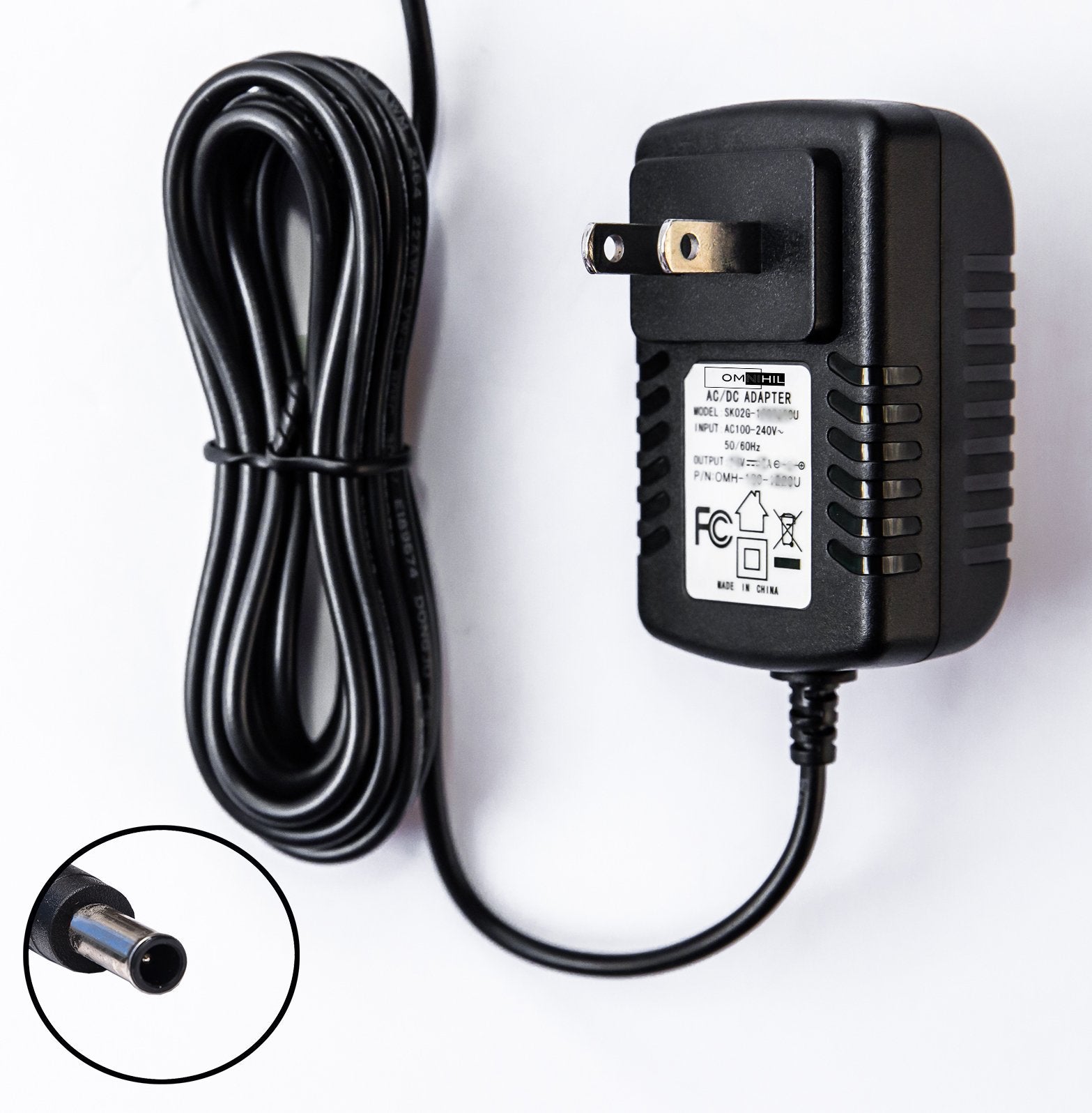 Omnihil 8 Feet Ac/Dc Power Adapter Compatible With Casio Ct X3000