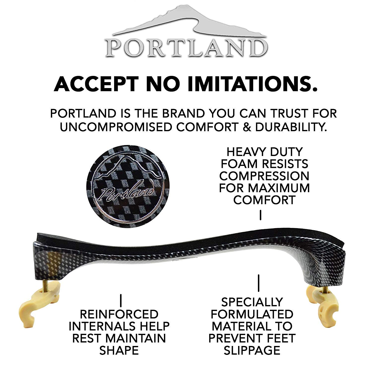 Portland Carbon Fiber Design Violin Shoulder Rest (3/4-4/4)