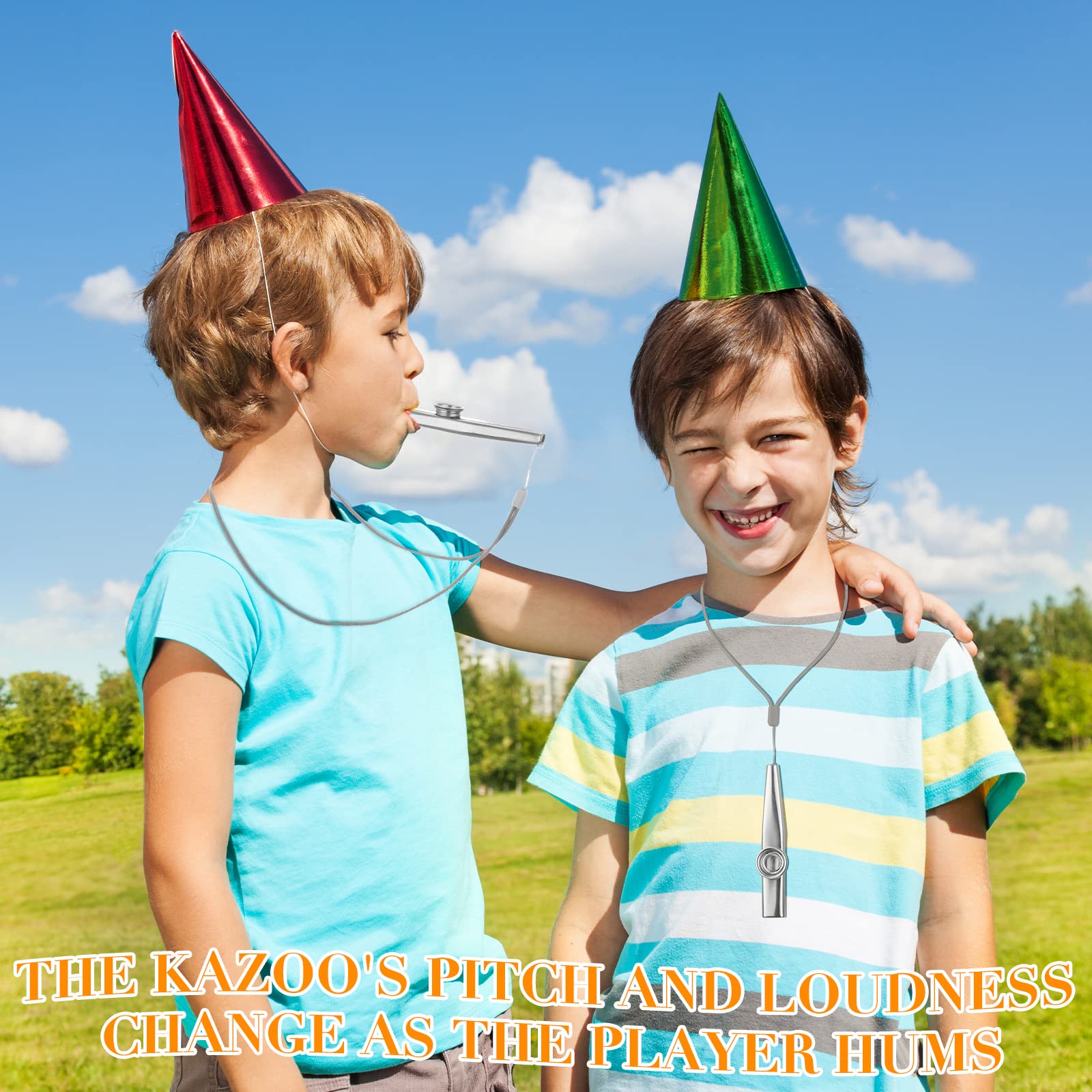 24 Pcs Gold And Silver Metal Kazoo With Lanyards Musical Instruments Mouth Kazoos Good Companion For Guitar Violin Piano Kids Ad