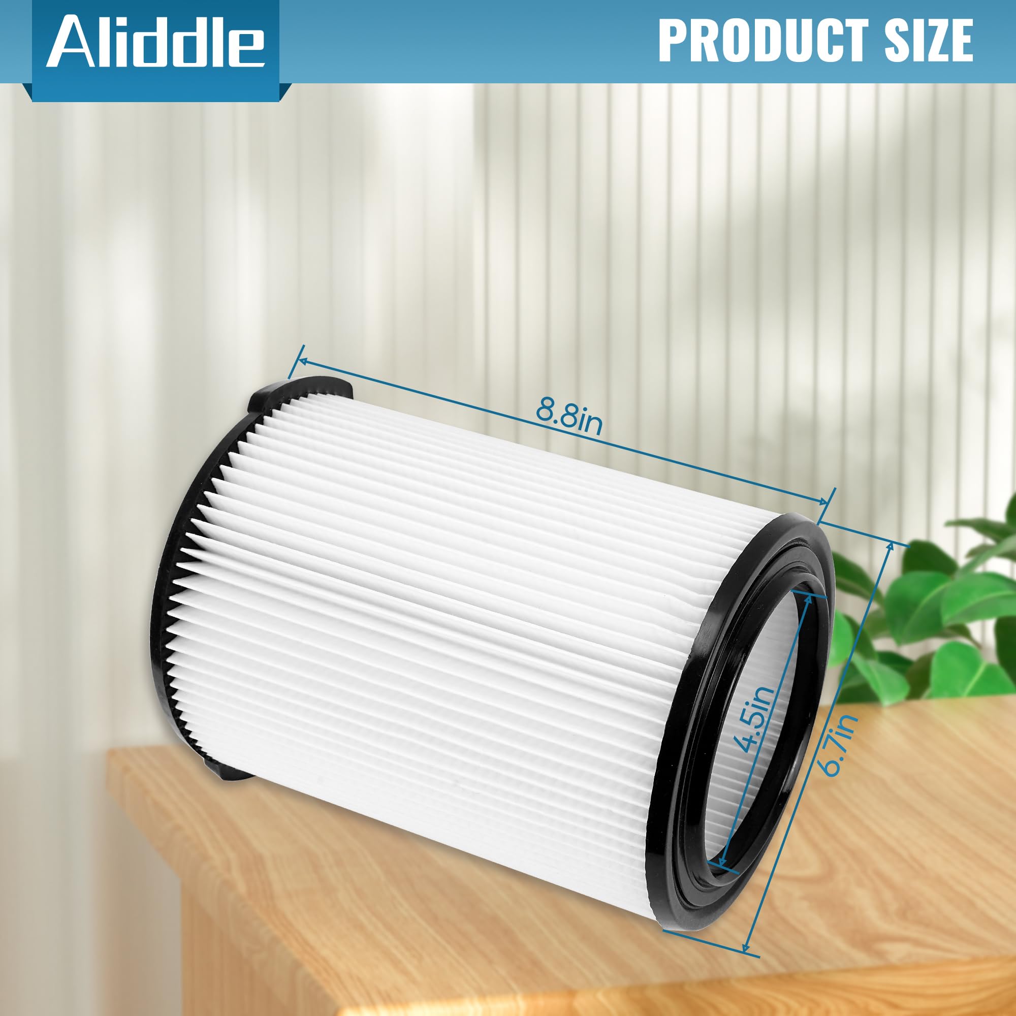 Aliddle Standard Wet Or Dry Vac Vf4000 Filter Replacement Compatible With Ridgd 5 20 Gallons Vacuum Cleaner, Husky 6 9 Gal Wd550