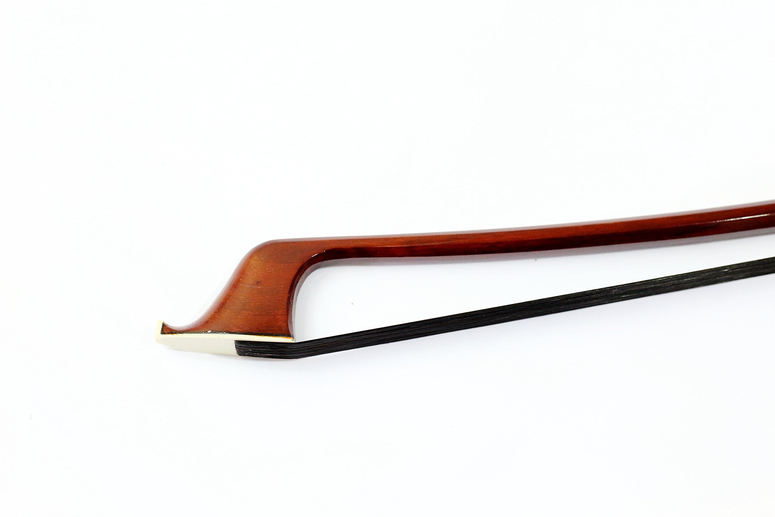 Vio Music #403 3/4 Bass Bow,Brazilwood, Ebony Frog, French Style, Black Horsehair