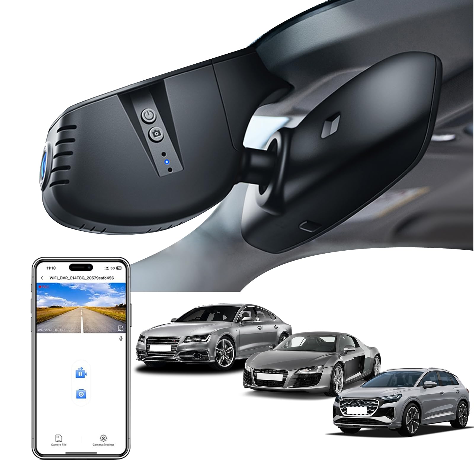 Mangoal 4K Dash Cam Fit For Audi (Model A) 2019 2020 2021 2022 2023 2024 A4 A6 Allroad A3 A5 Q5 S4 S6 Q7 A8 S8 Tt A7 S5 Q3 S3 S7