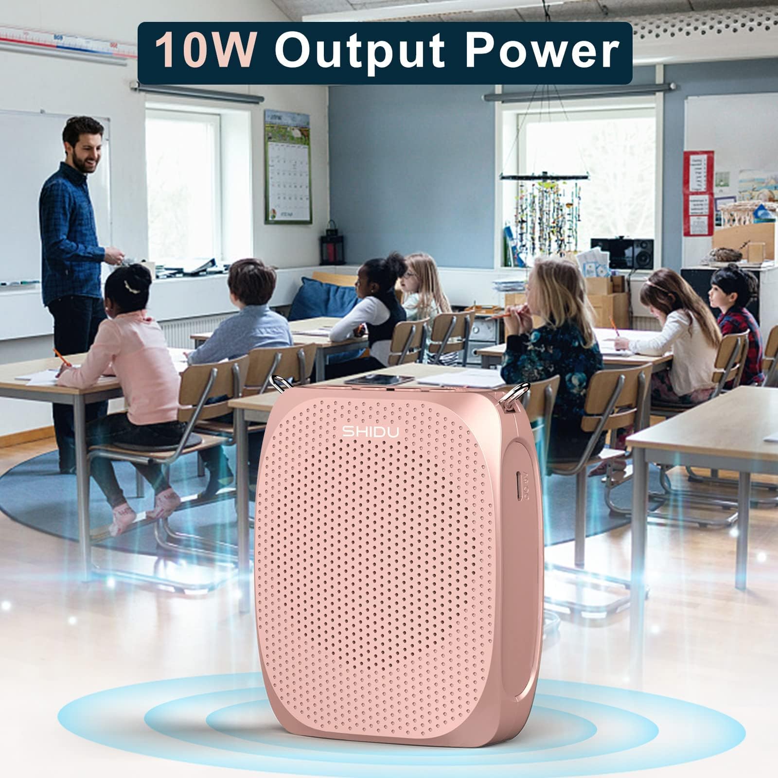Shidu Voice Amplifier Teachers,Megaphone Speaker Portable Pa System With Microphone Headset(Work Of 12Hours) Supports Mp3 Format