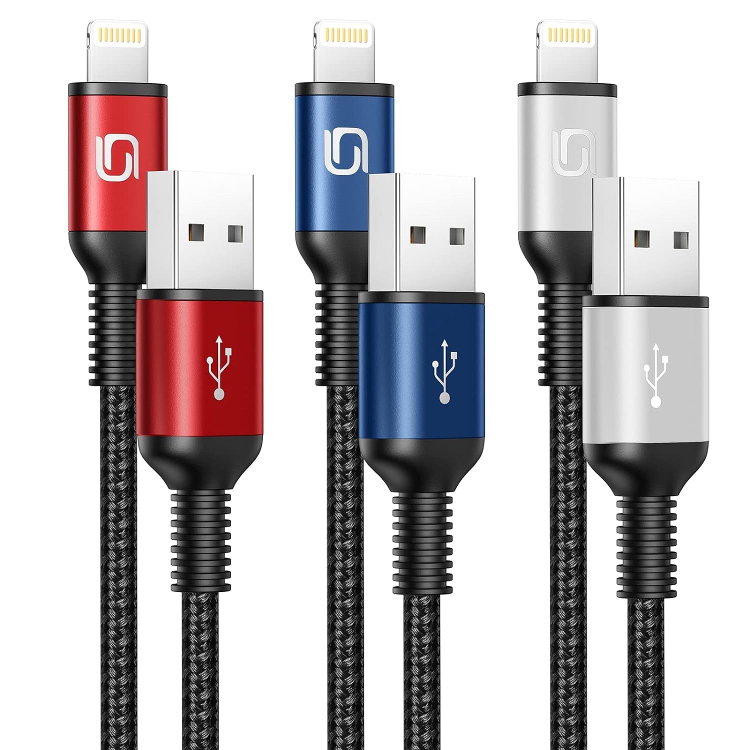 Iphone Charger 10Ft Long Cable 3Pack [Apple Mfi Certified] Usb A To Lightning Cable Nylon Braided Fast Charging Cord Compatible With Iphone 14/13/12/11 Pro Max/Xr/Xs/X/8/7/Plus/6S Ipad/Ipod/Airpods