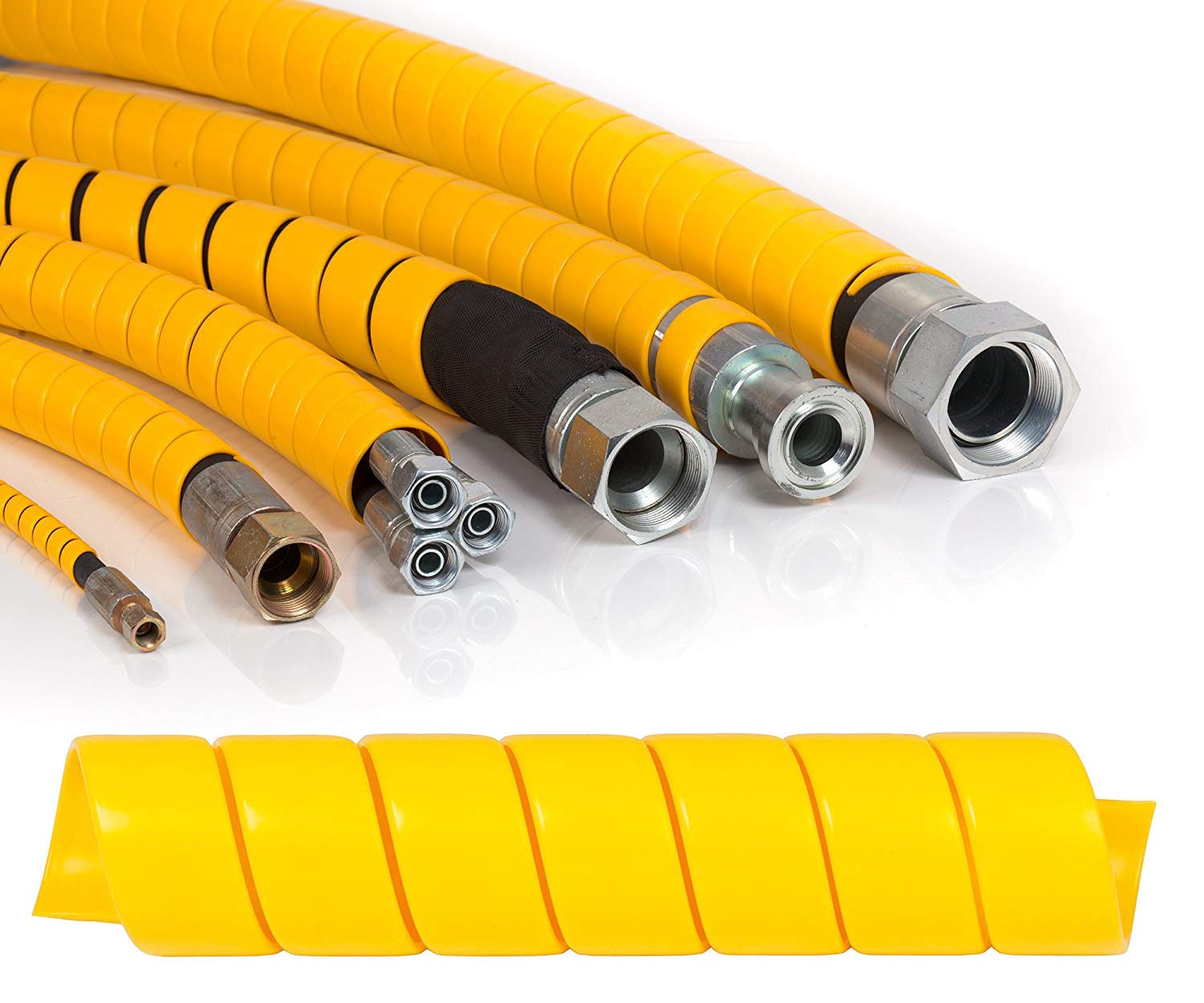 Electriduct 1 Inch Heavy Duty Spiral Wrap Hdpe Flexible Plastic Cable Sleeve Hose Protector 10 Feet   Yellow