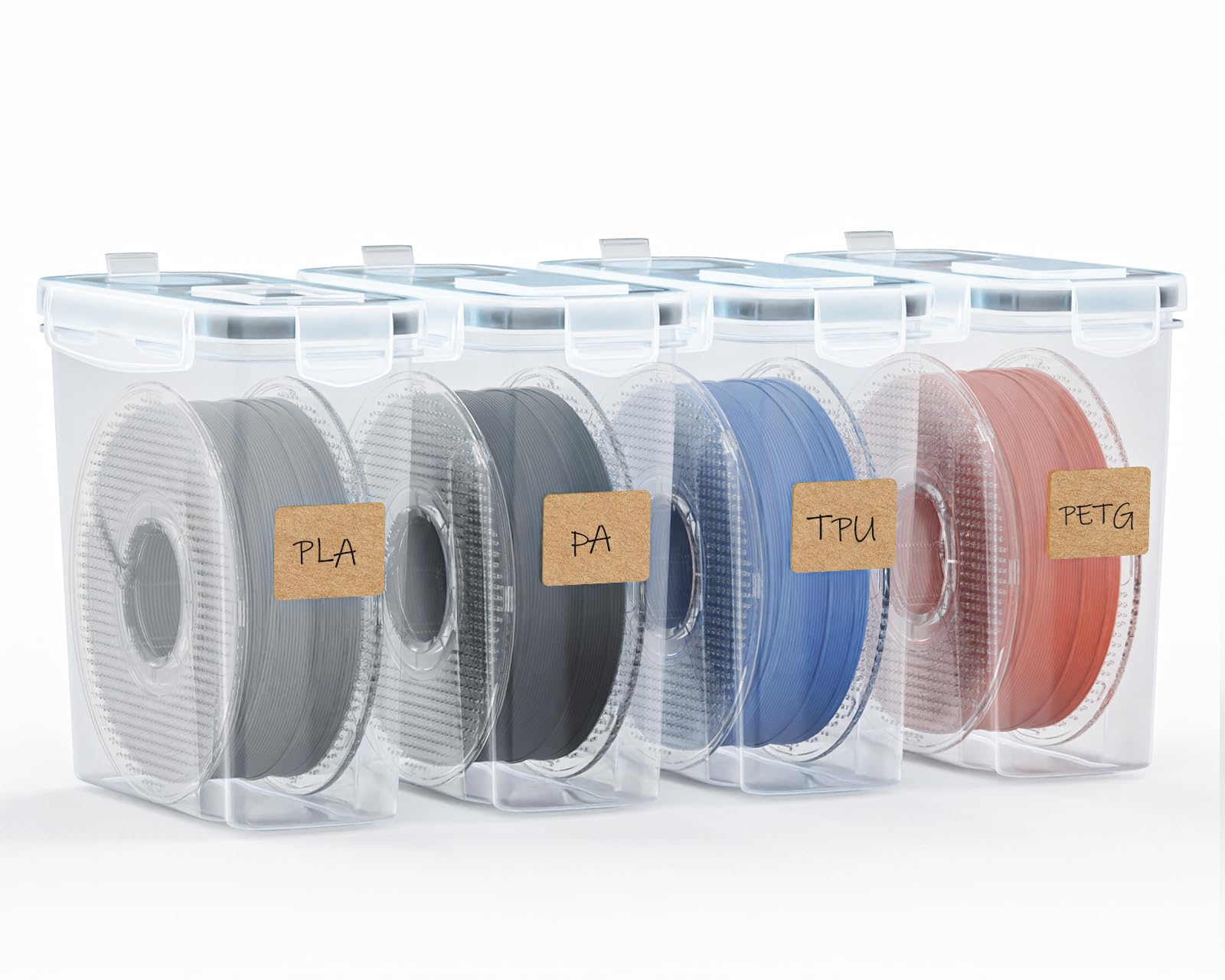 YOOPAI Filament Storage Box - 4 Pack Filaments Container for 3D Printing Filaments Sealing and Protection - Portable Filament St