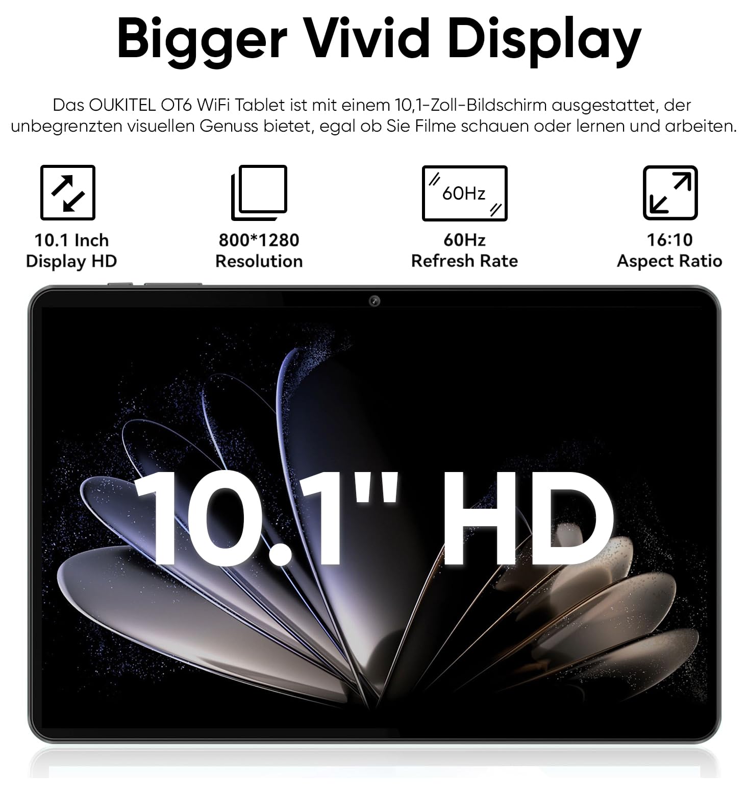 Ehfidc Android 14 Tablet, 64Gb+10(4+6 Expand) Gb 512Gb Expandable, Octa Core Tablet With Wifi, 8000Mah Battery, 10.1 Inch Tablet