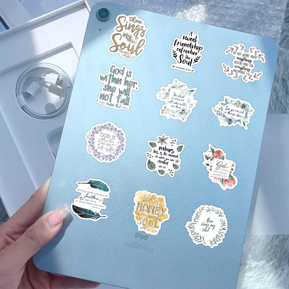200 Pcs Bible Verse Stickers,Bible Journaling Supplies,Inspired Christian Scripture Stickers For Water Bottle,Laptop,Scrapbookin