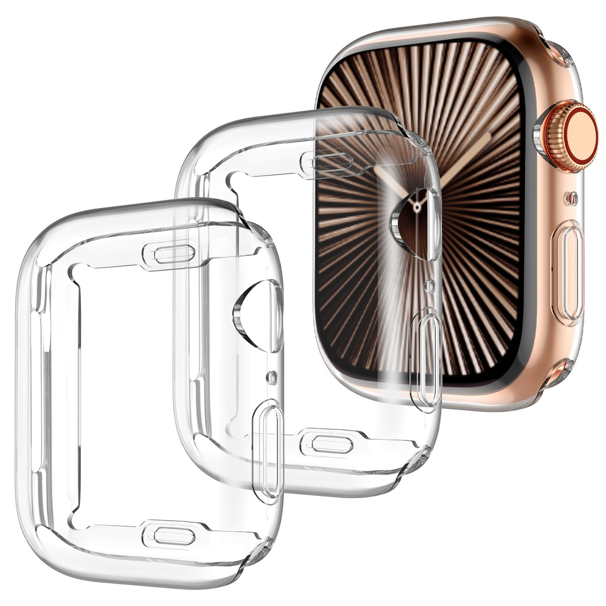 Geak 3 Pack Cover Compatible With Apple Watch 10 Screen Protector 46Mm,Soft Hd High Sensitivity Screen Protector Case With Tpu A