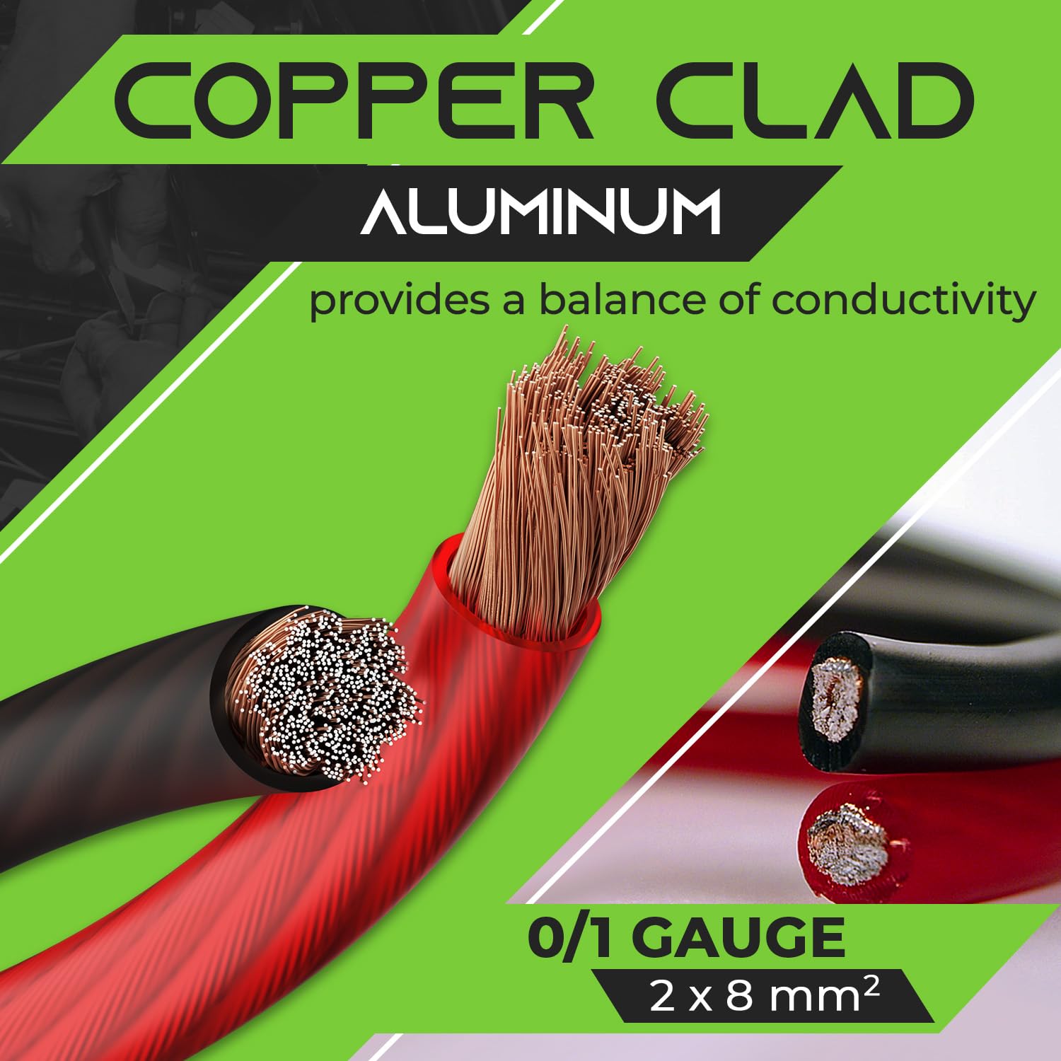 Gearit, 4 Gauge Wire,10 Lugs, 20 Heat Shrink Wrap, For Automotive, Battery Cable, Amp, Cca Wire, Wire, Amp Kit, Battery Cables,