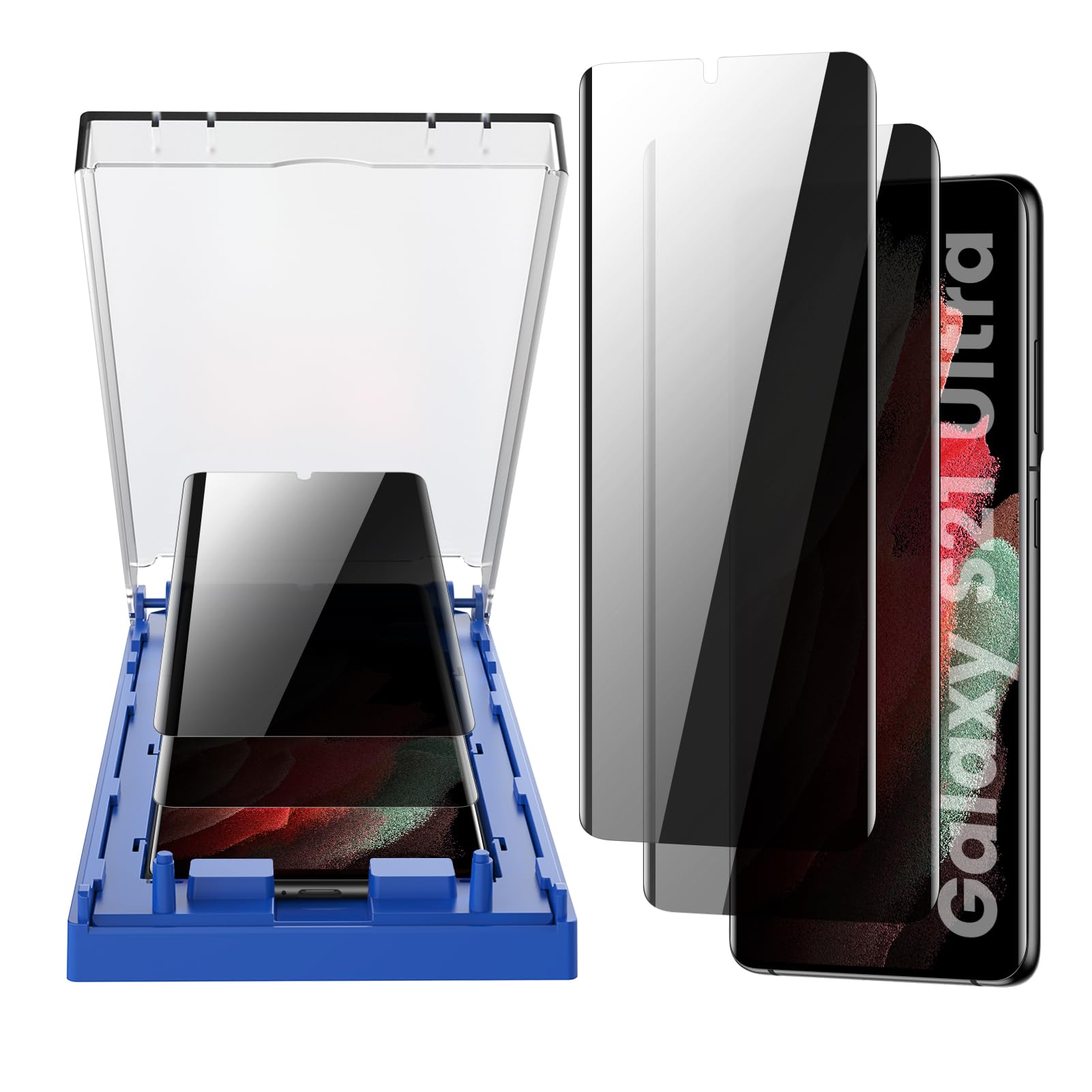 Mohave 2 Pack [Auto Alignment/Dust Removal] Privacy Screen Protector For Samsung Galaxy S21 Ultra 5G 6.8?, 3D Curved Anti Spy Pr