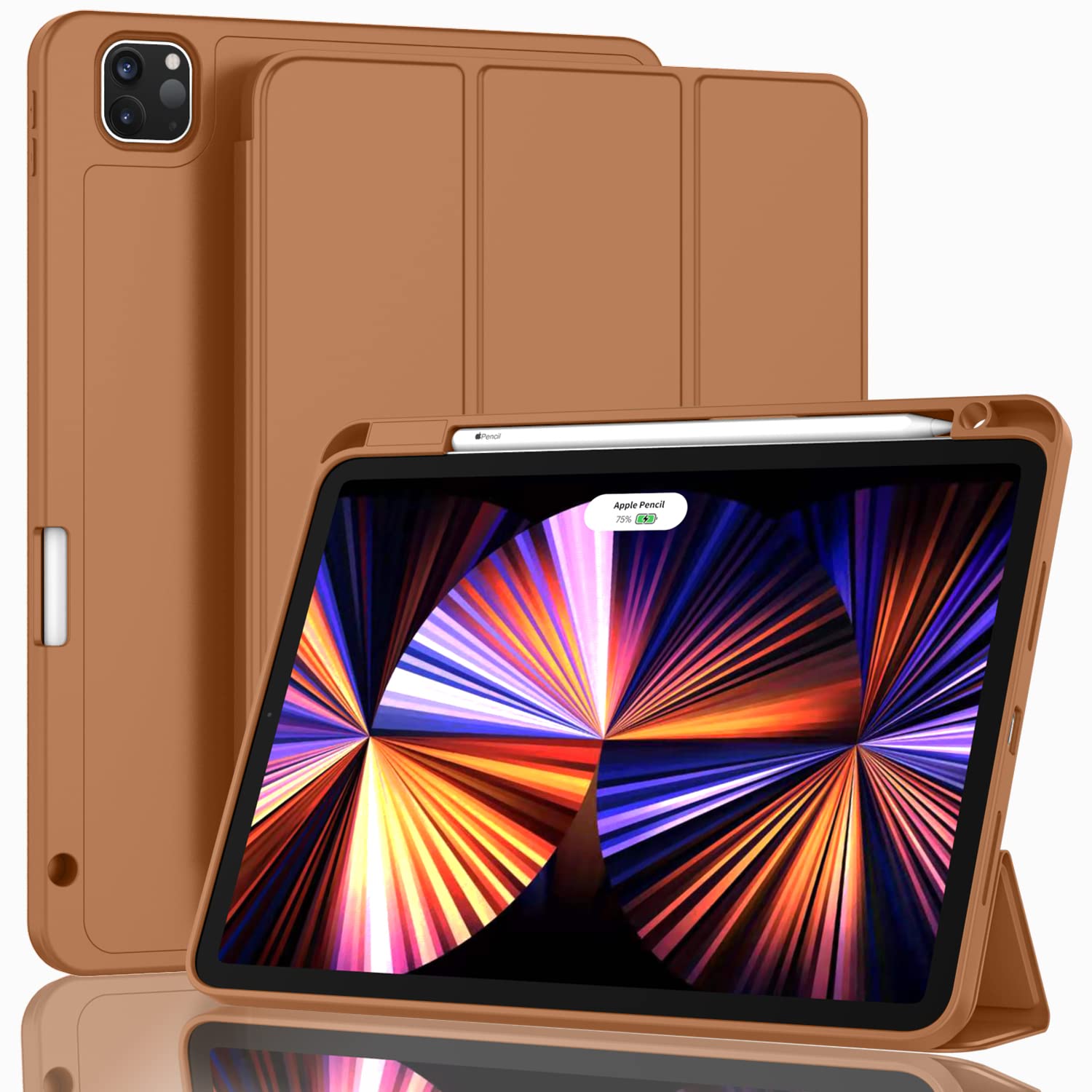 ZryXal iPad 11 inch Pro Case (2022, 2021, 2020) with Pencil Holder, Smart Cover [Touch ID, Auto Wake/Sleep, 2nd Gen Pencil Charg