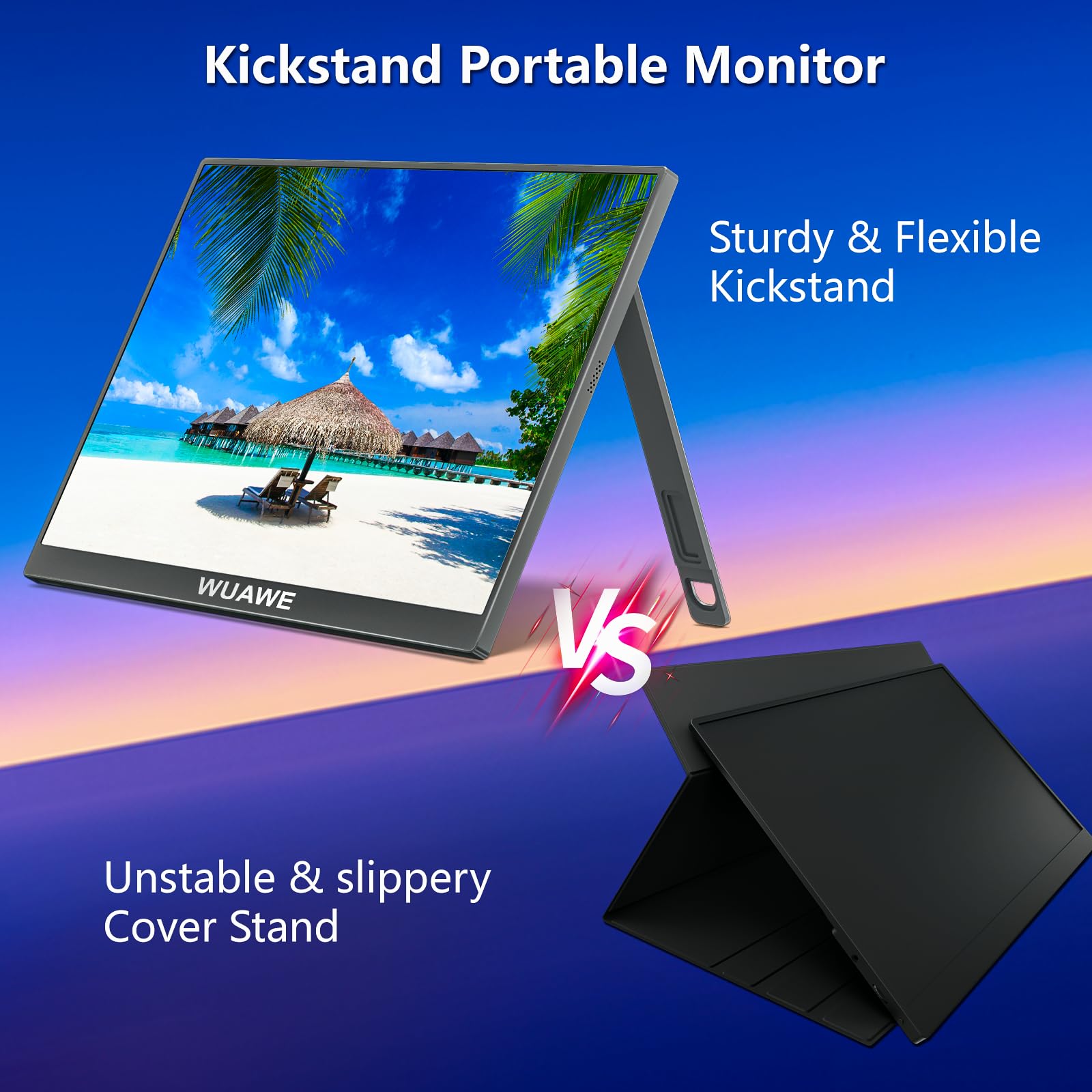16'' Portable Monitor 1920X1200P 16:10 Travel Monitor With Kickstand, Usb C Hdmi External Portable Monitor For Laptop, Ips Hdr F