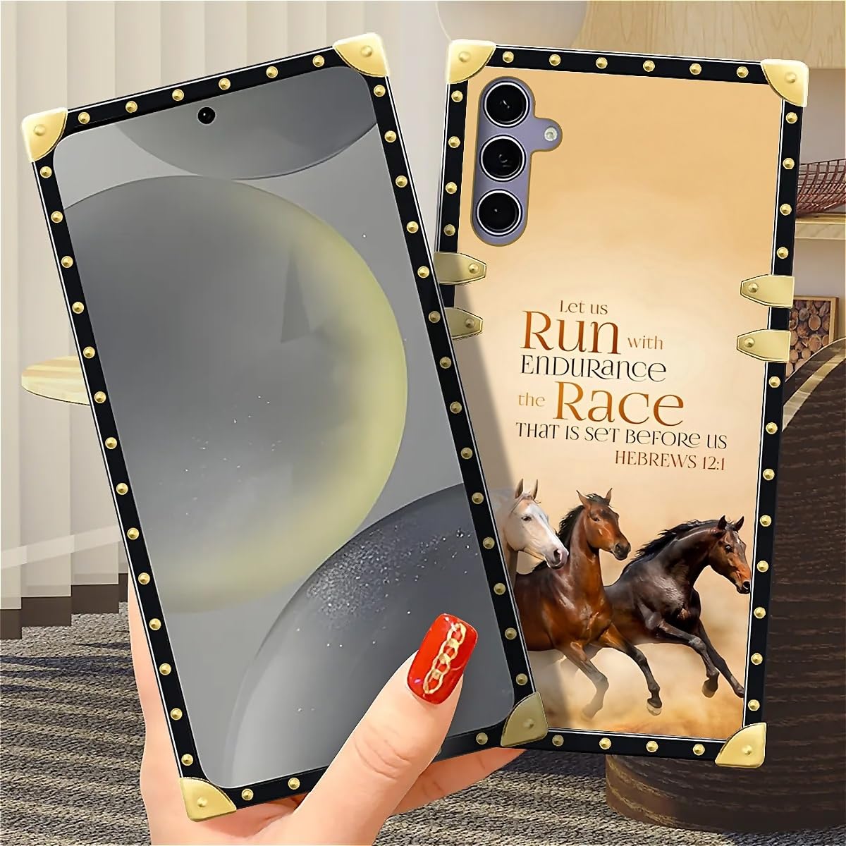 Tamefox Compatible With Samsung Galaxy S24/S25 Case,Christian Positive Quotation Horse Exquisite Patterns Soft Tpu Shockproof Pr