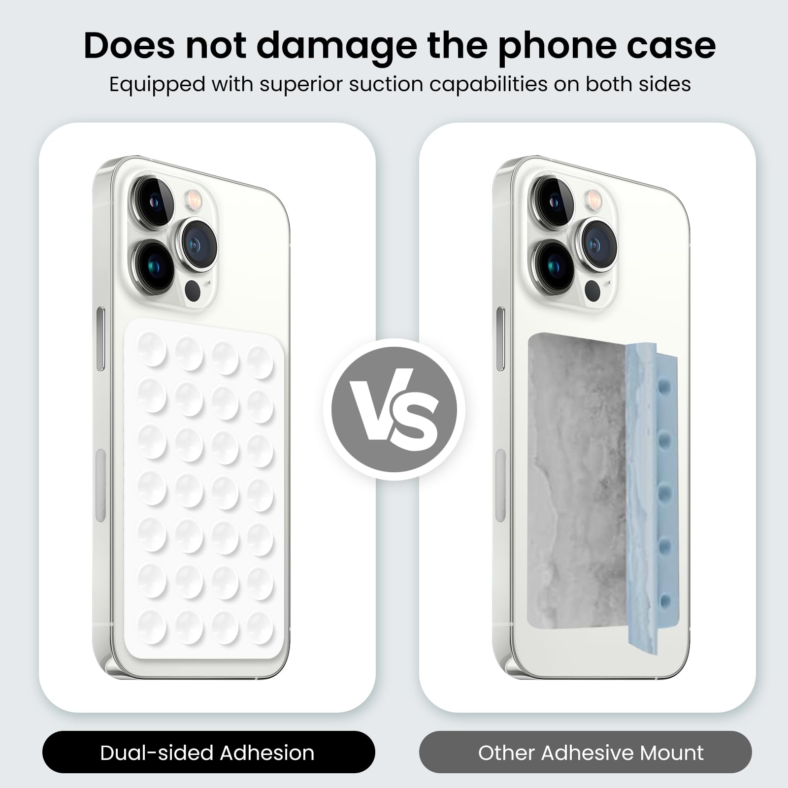 2 Pack Suction Cup Phone Case Mount Double-Sided,Silicon Sticky Phone Stand For Iphone And Android, Hands-Free Strong Grip Holde