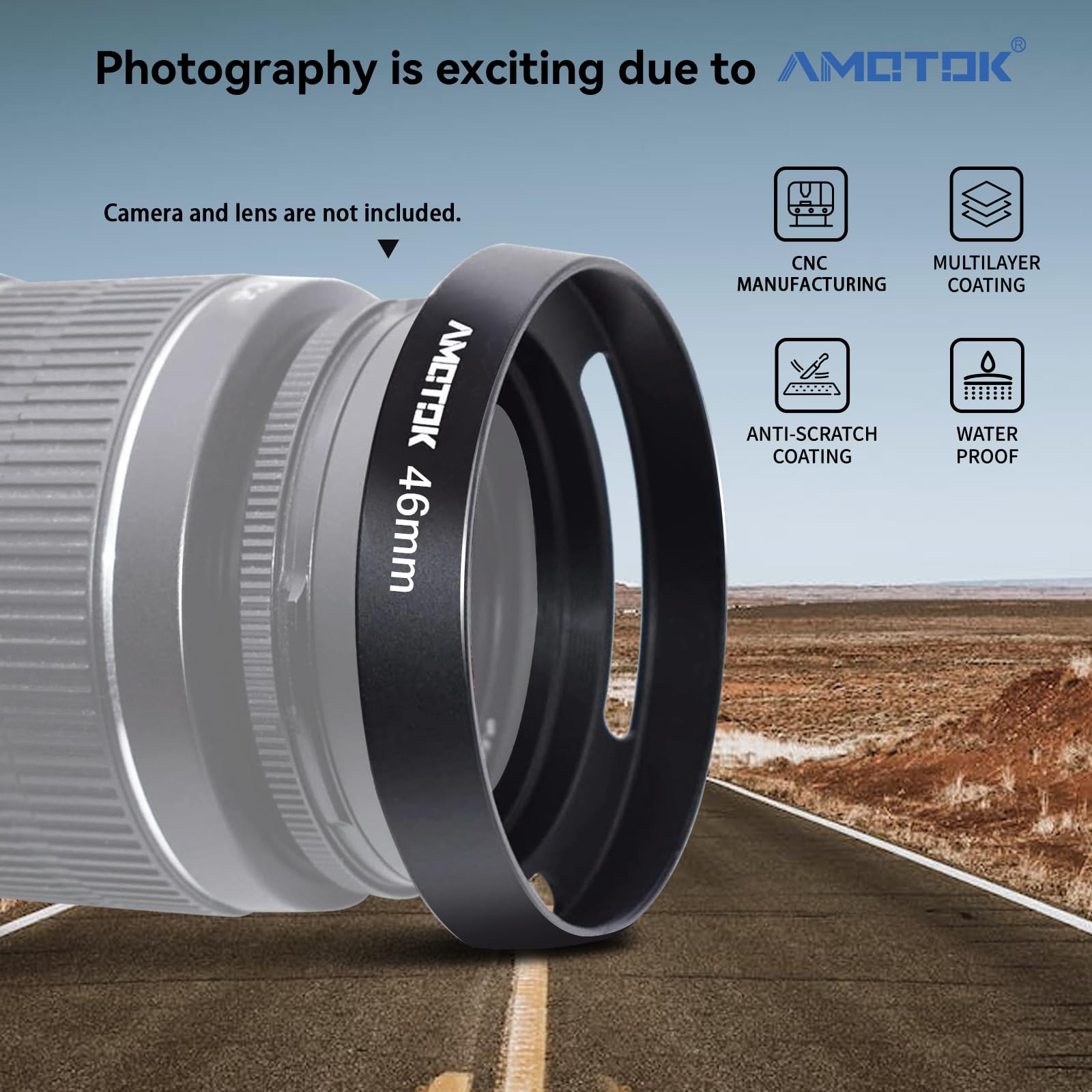 46Mm Camera Lens Hood Compatiable All Brands 46Mm Lenses.Example 75Mmf/2.5Summarit;90Mmf/2.8Elmarit,35 100Mmf/4.0 5.6;For Lumixg