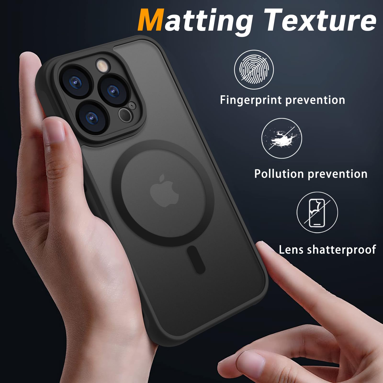 Pinlisheng Magnetic For Iphone 15 Pro Case,Compatible With Magsafe,Military Grade Drop Tested, Shockproof Matte Translucent Hard