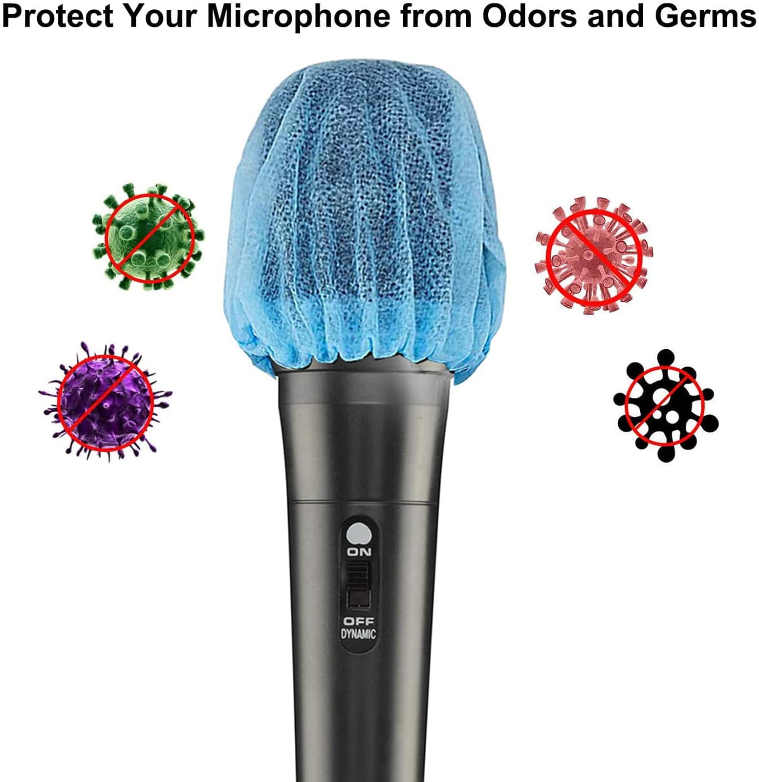 400 Pcs (200 Pack) Tengyes Microphone Hygiene Covers Disposable Non Woven Handheld Mic Mike Cover Windscreen Protective Cap For