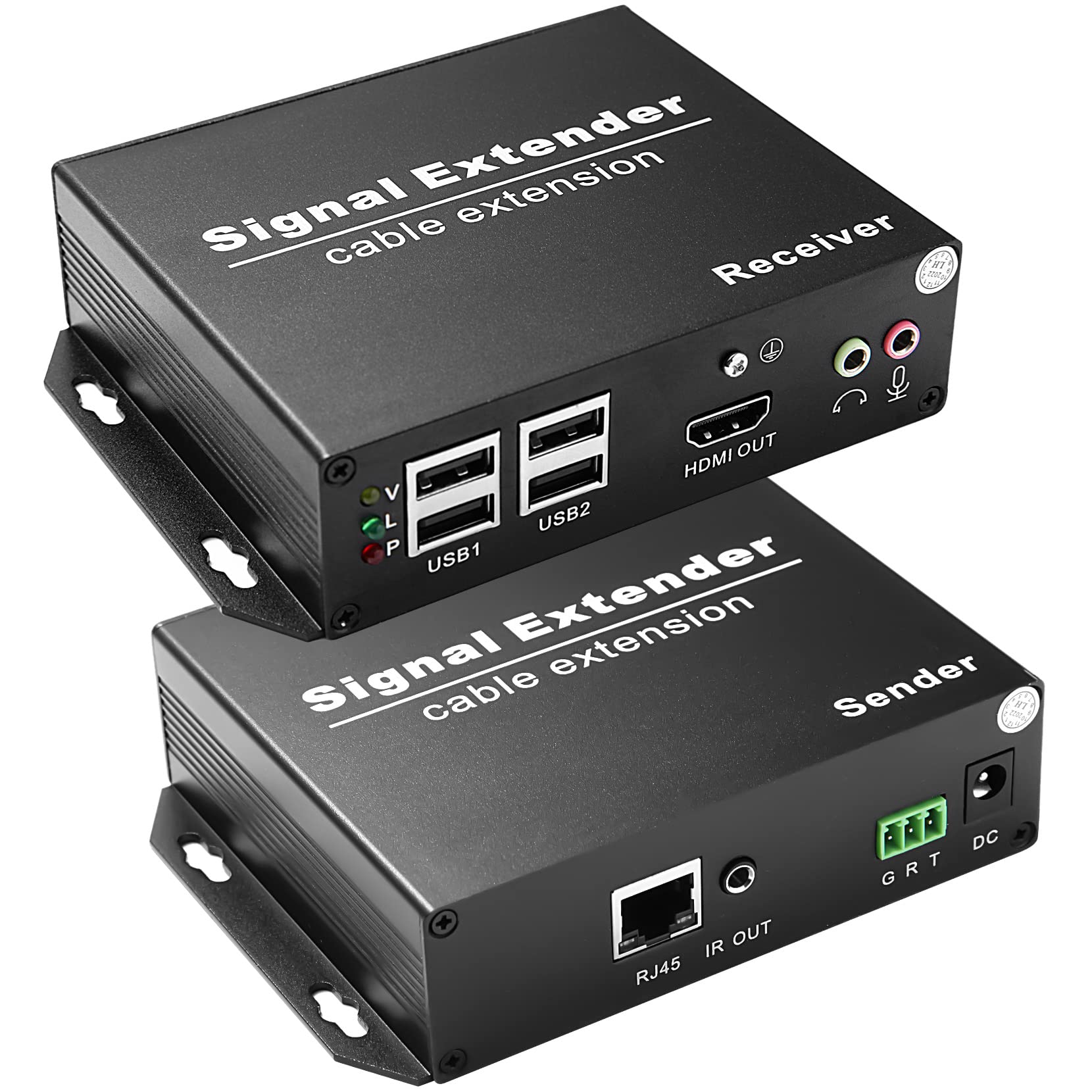 Lornceng 4K Kvm Over Ethernet, Hdmi Kvm Usb Extender Over Cat6 Up To 120M(394Ft), Extender Over Ip Zero Latency Support All Syst