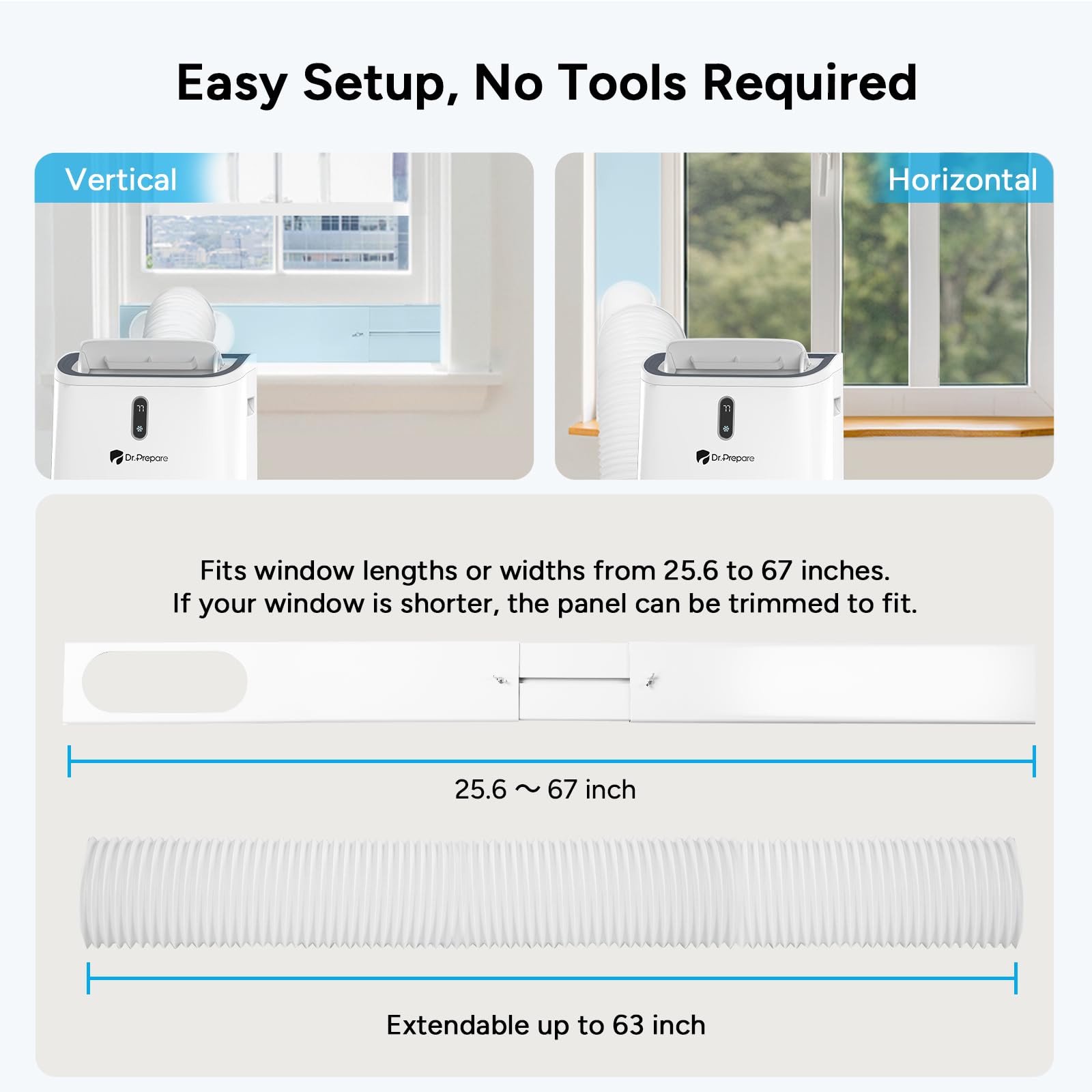 Dr.Prepare 14,000 Btu Portable Air Conditioner With Wifi, 4-In-1 Portable Ac Unit With Remote Control, Fast Cooling, 24H Timers,