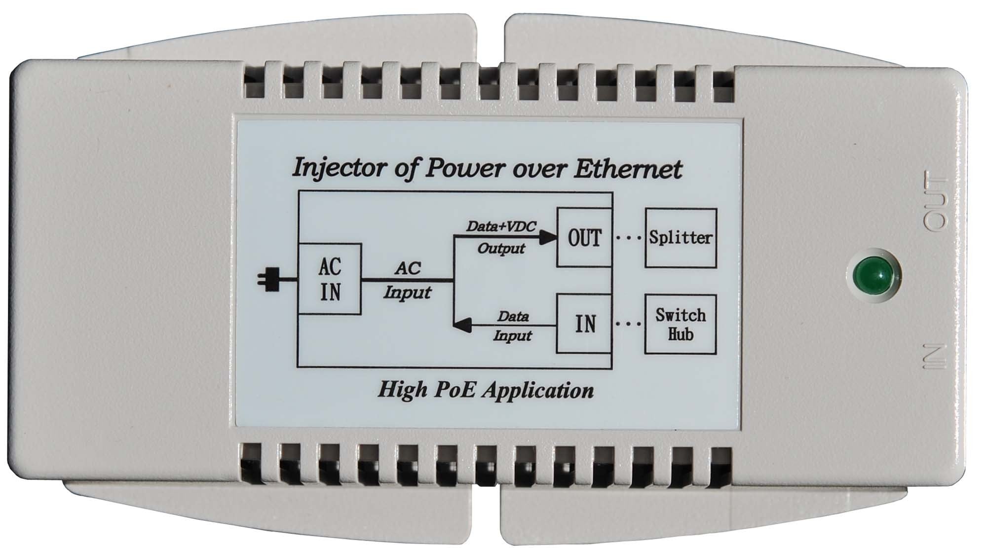 Tycon Systems Tp-Poe-Hp-48Gd 56V Gigabit High Power Poe Power Inserter - Us Power Cord, 35W