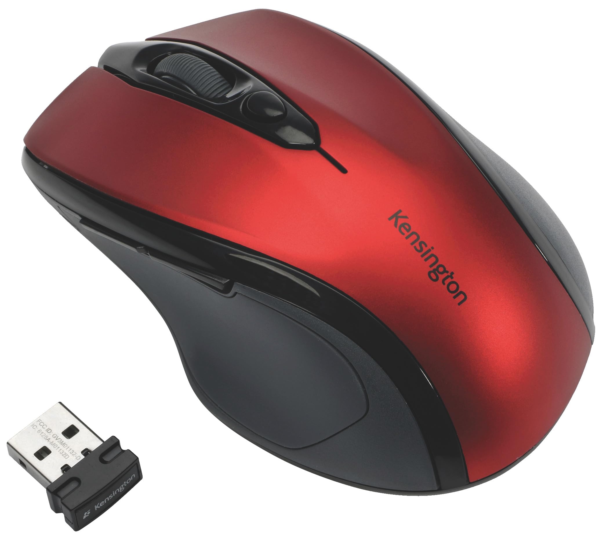 Kensington Pro Fit Mid Size Wireless Mouse, Ruby Red (K72422Am), 1.4'' X 2.6'' X 4''