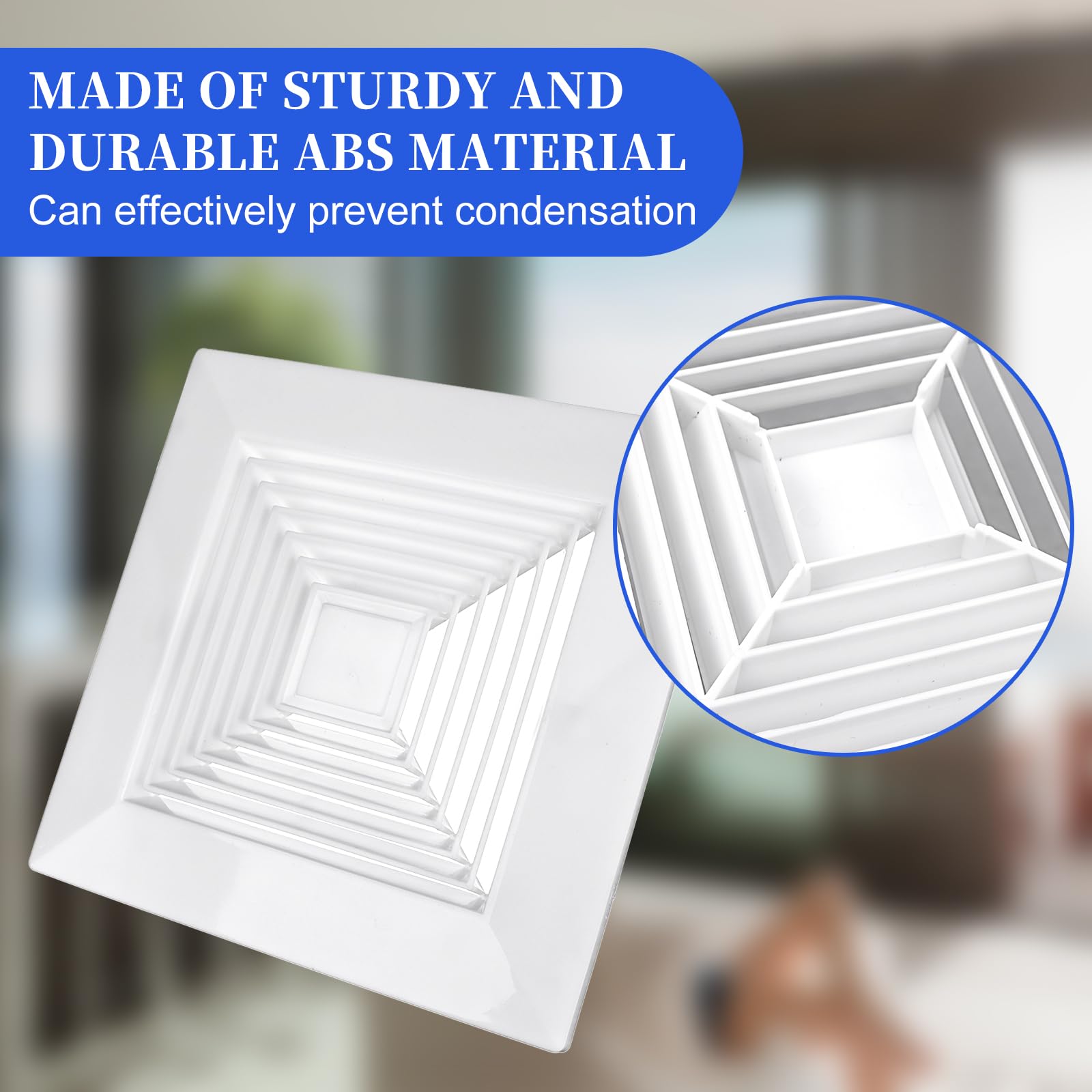 Mkhaslri 4 Pcs Exhaust Bathroom Ceiling Fan 12 X 12 Inch Grille With Springs Plastic Replacement Vent Cover Wall Mount Bathroom