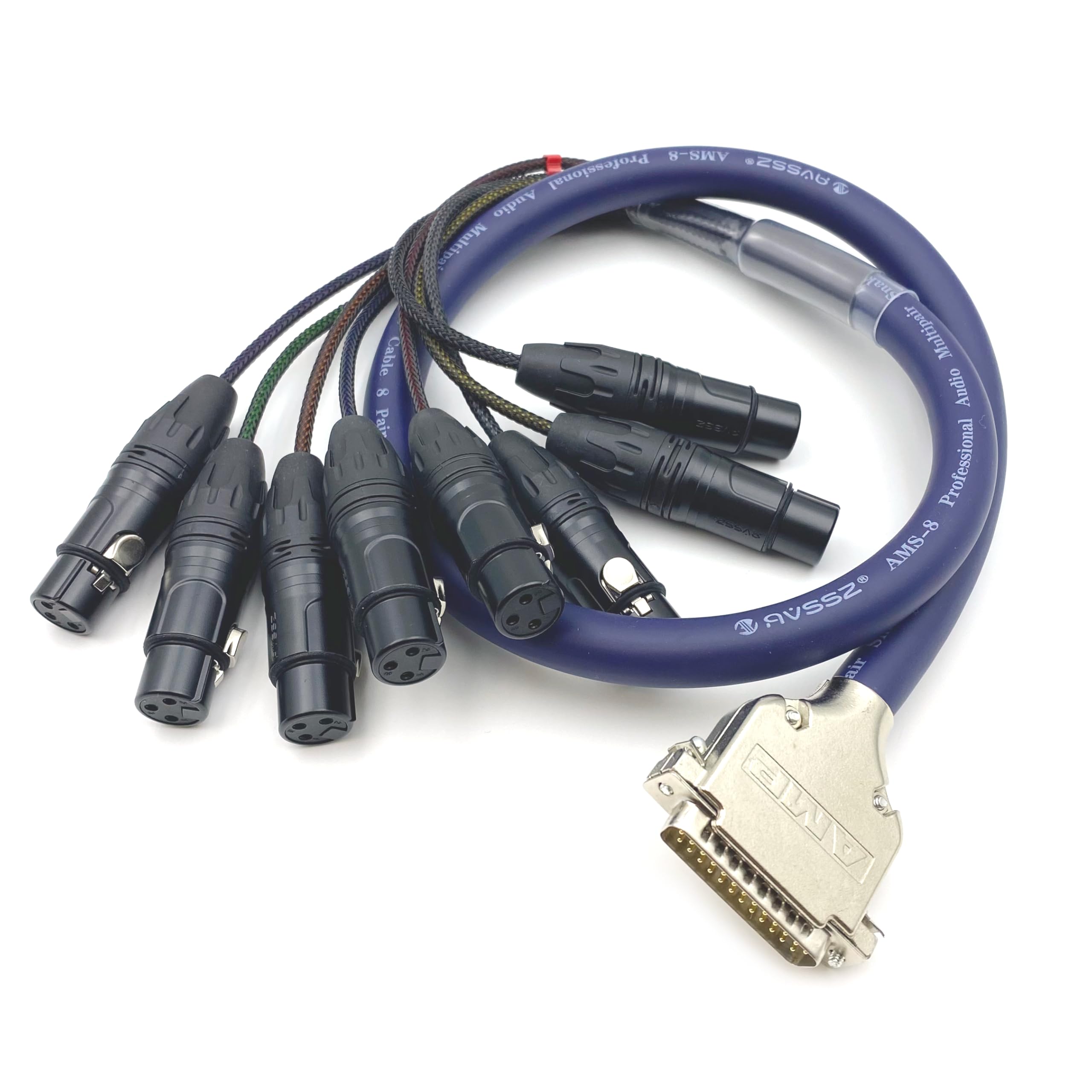 BOUUNCIY DB25 to XLR Female Snake Cable, DB25 Male to 8 Channel XLR 3Pin Female Balanced Snake Cable D-Sub Snake Wire Patch Bay 