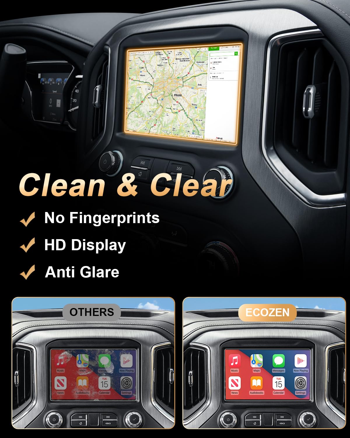 Ecozen Screen Protector Compatible With Gmc Sierra 1500 2019 2022, 8 Inch Tempered Glass Screen Protector Sierra 1500/2022 Gmc T
